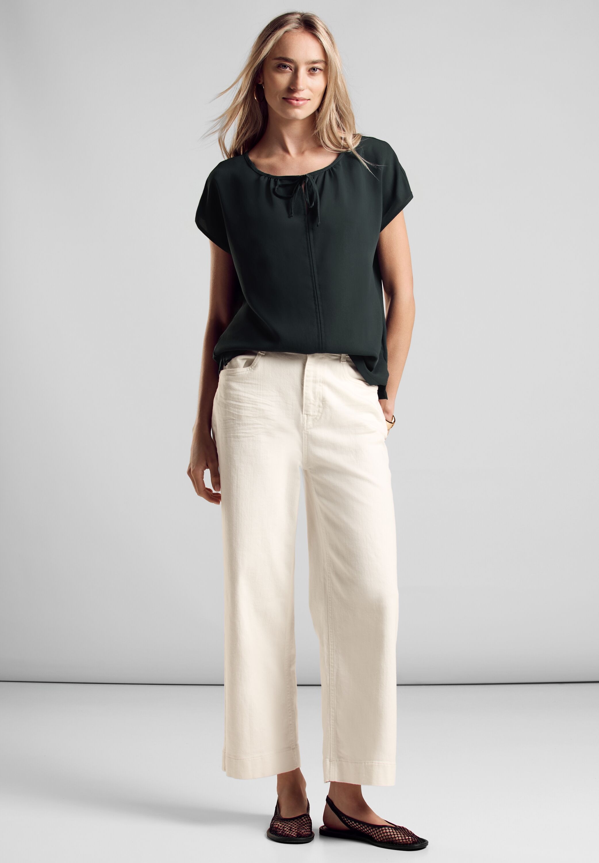 STREET ONE Haut de chemise mit Bändern