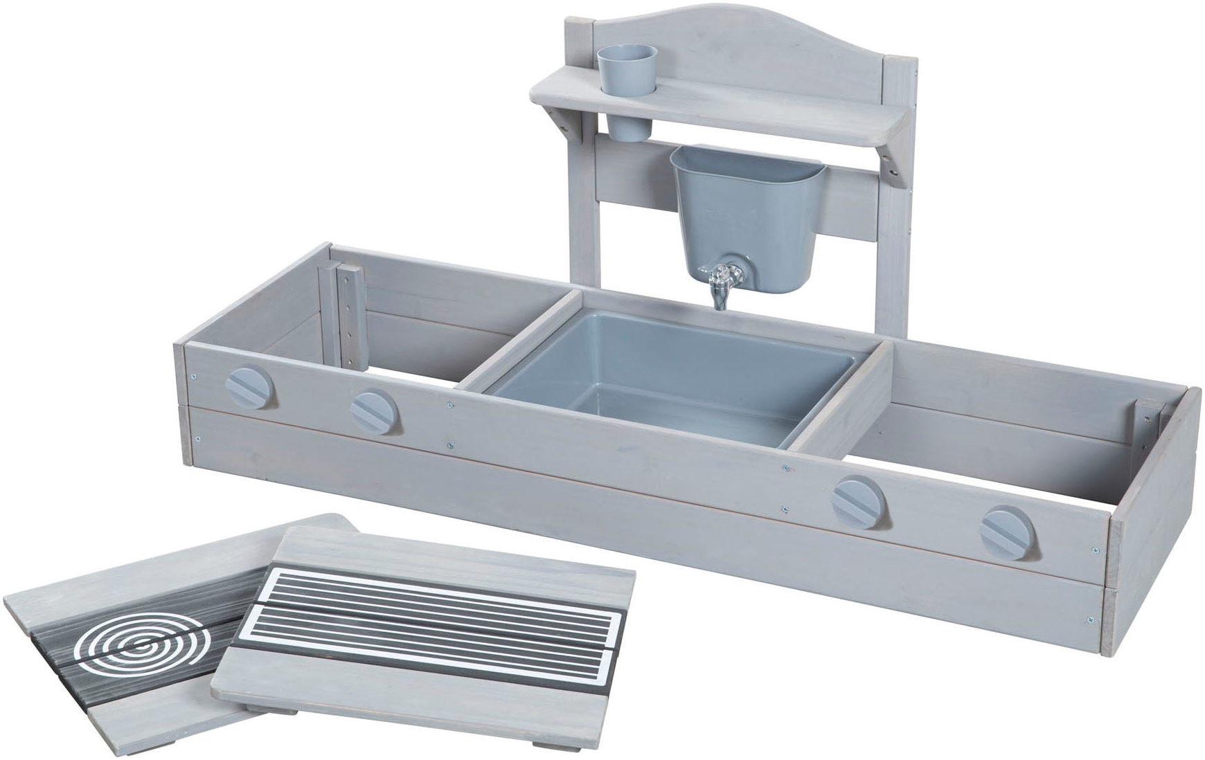 roba® Sandkasten »2 in 1, Balkonsandkasten mit Matschküche« FSC® - schützt Wald