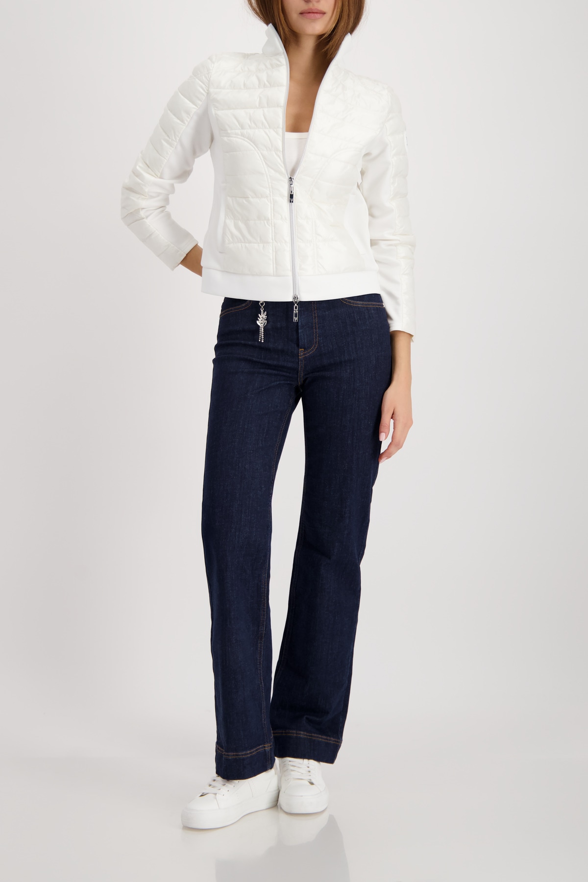 Monari Veste matelassée »Jacke Stepp + Neopren« Neopren-Details, Regular Fit, Linker Ärmel mit Patch