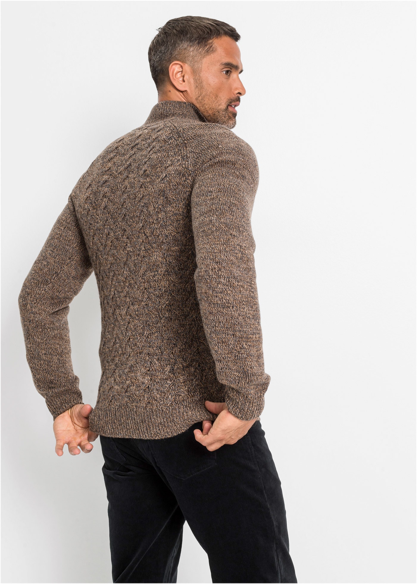 bonprix Pull en tricot »Troyer-Pullover mit Wolle«, Troyer-Pullover mit Wolle
