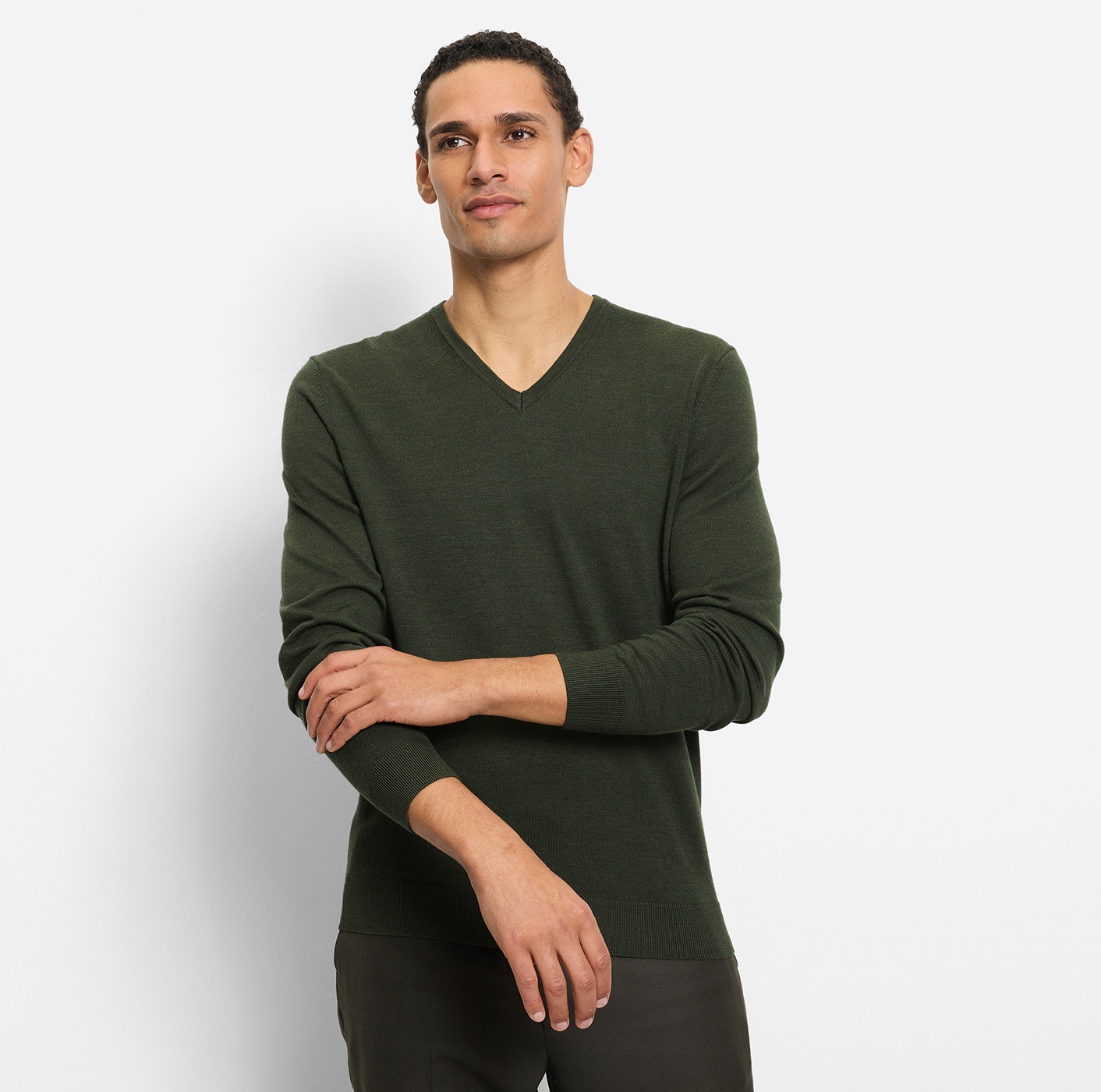 OLYMP V-Ausschnitt-Pullover »OLYMP Strick Casual« klassischer Strickpullover