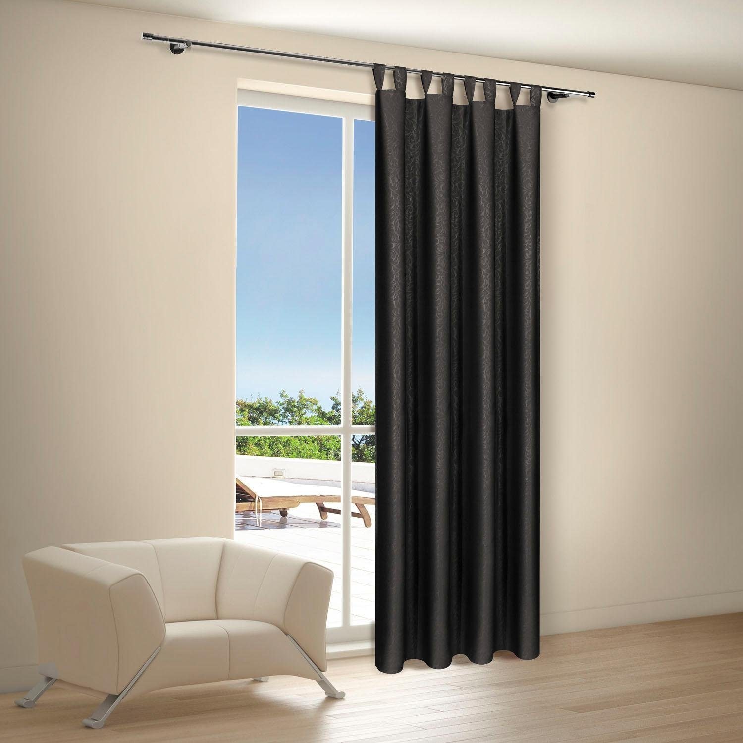 Gerster Vorhang »Kira« Schlaufen 1 Stk. tlg. HxB: 245x140, Deko Schlaufenschal mit Prägedruck