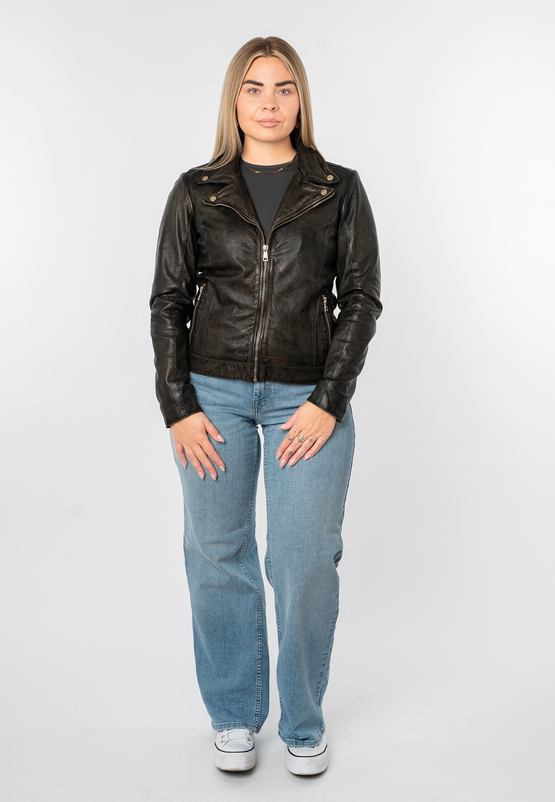 Mauritius Lederjacke »MWEvina« mit Reverskragen