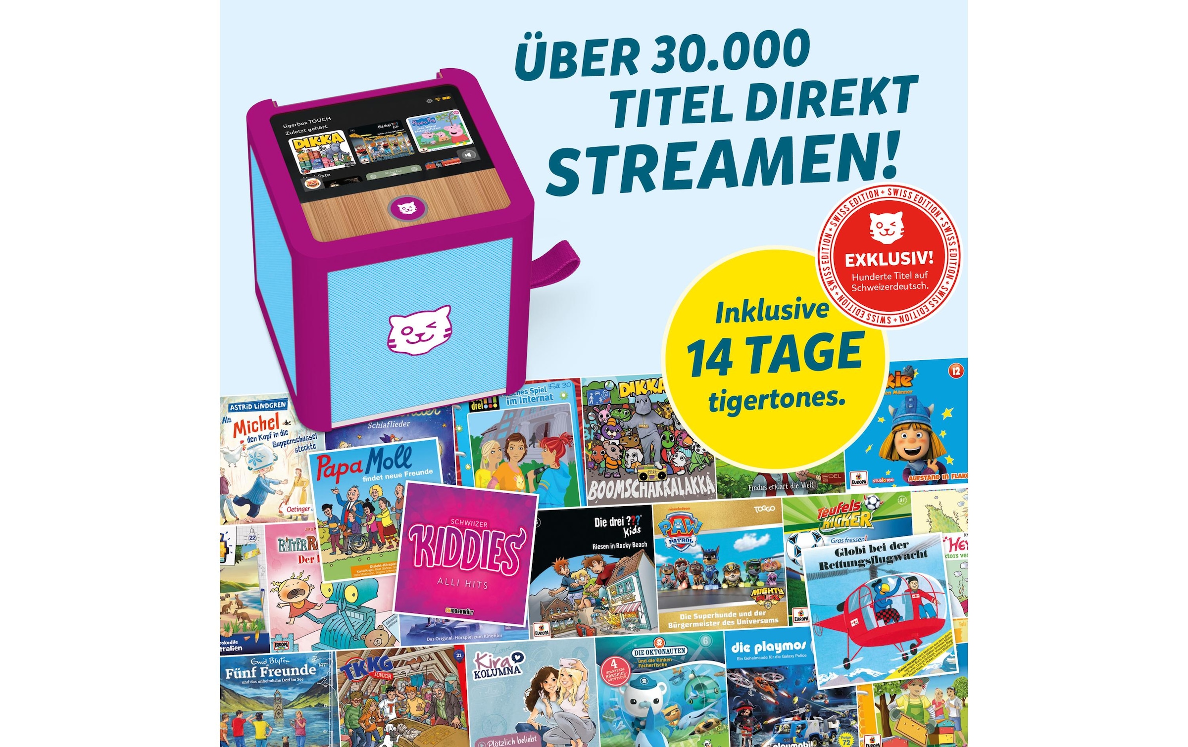 TigerMedia Hörspielfigur »Tigerbox Touch Plus Swiss Edition« Hörspiel-Box mit Touchdisplay