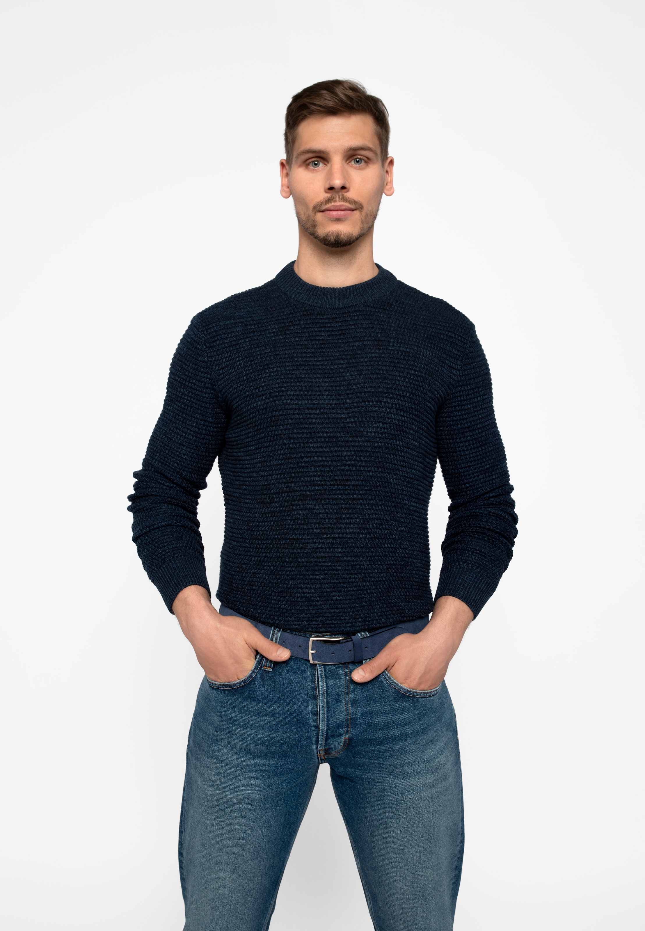 MUSTANG Ledergürtel Genarbtes Vollleder mit Glanz, 3,5 cm