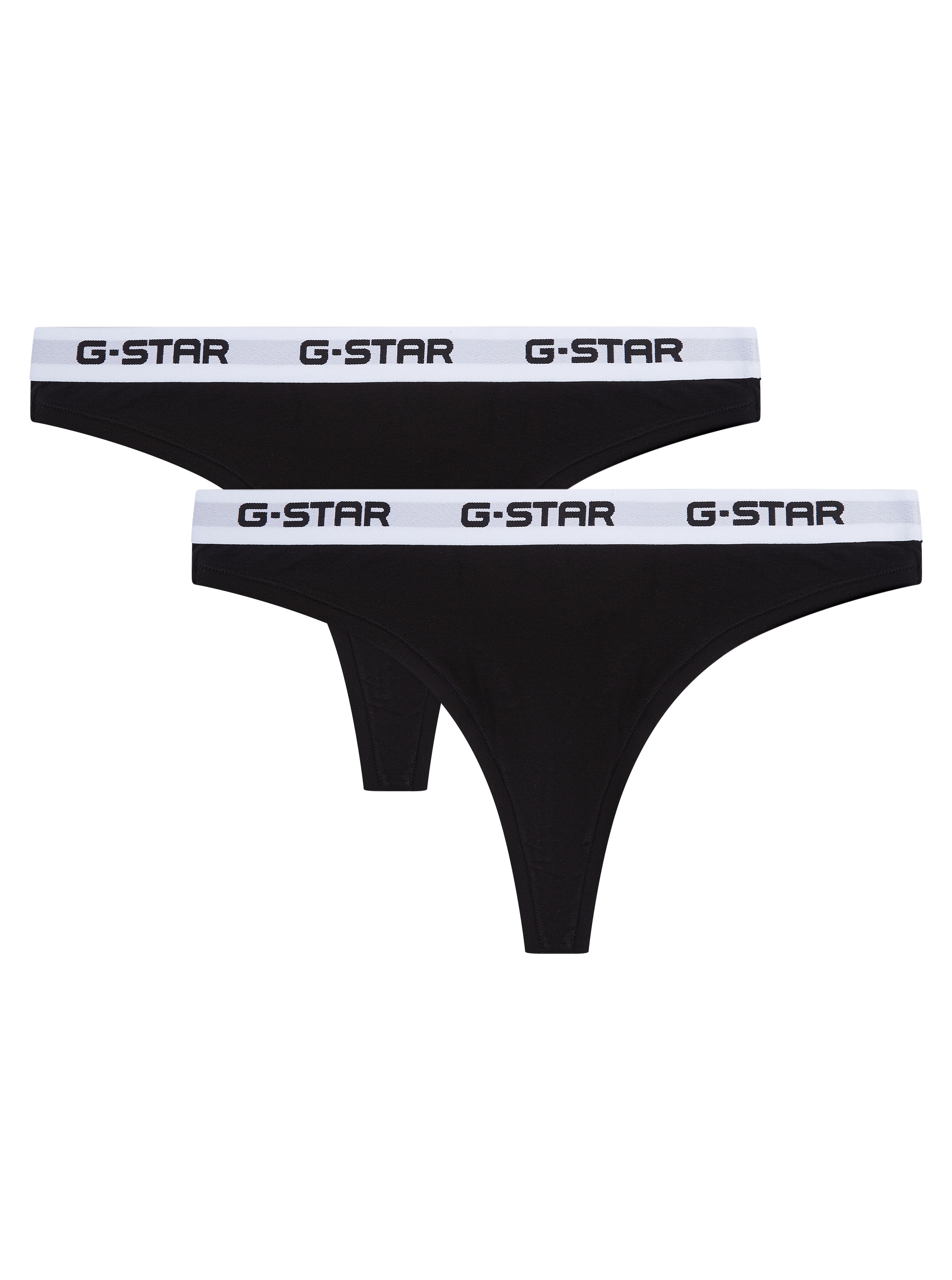 G-STAR Tanga »OBSIDIAN, 2 PACK THONGS« Packung, 2 Stk. mit Logobund