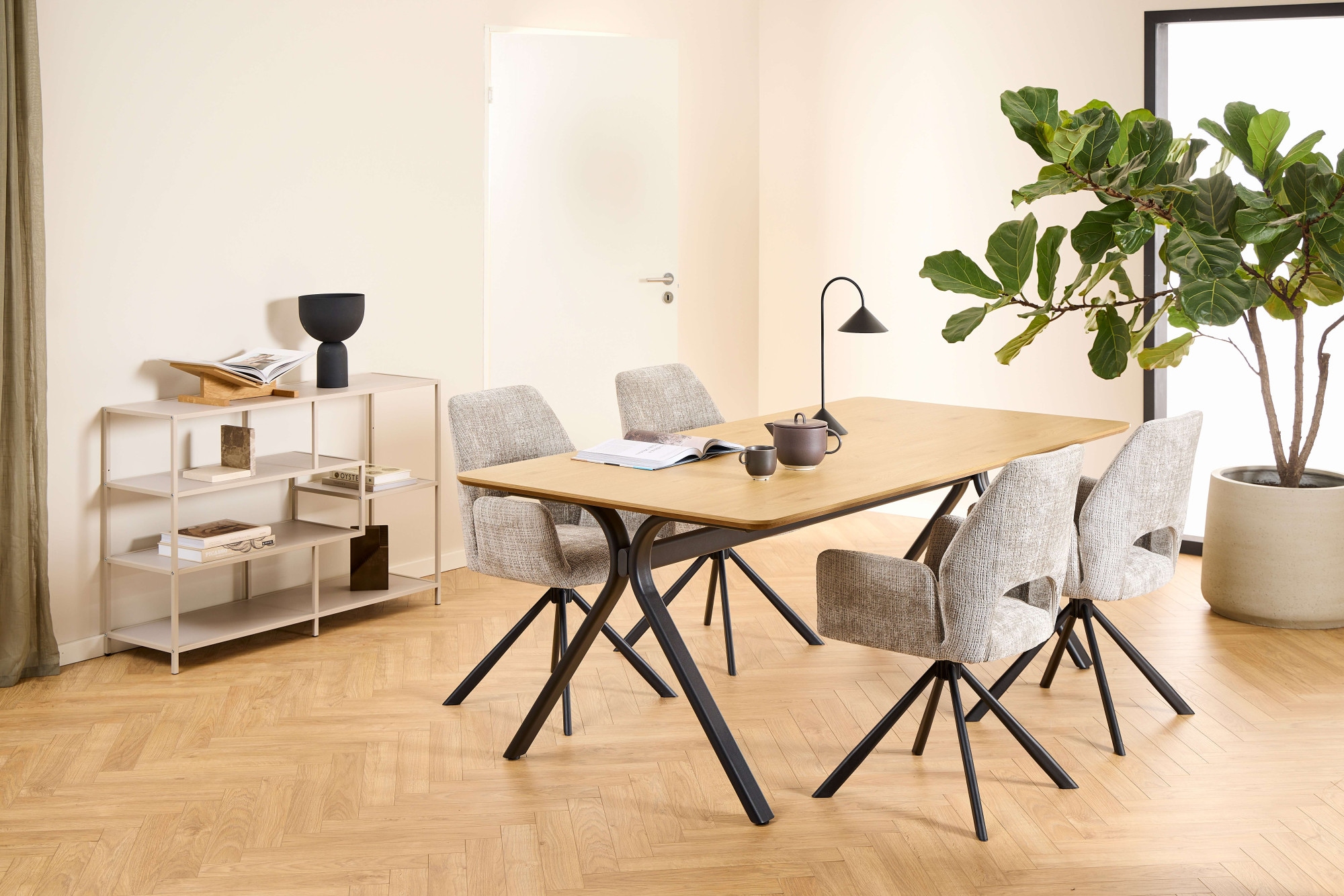 ACTONA GROUP Étagère à livres »Seaford - Mehrzweckregal & Raumteiler, modern, Metall« 114x35x78 cm,  Asymétrique, stable & beaucoup de rangement, design intemporel, 6 étagères