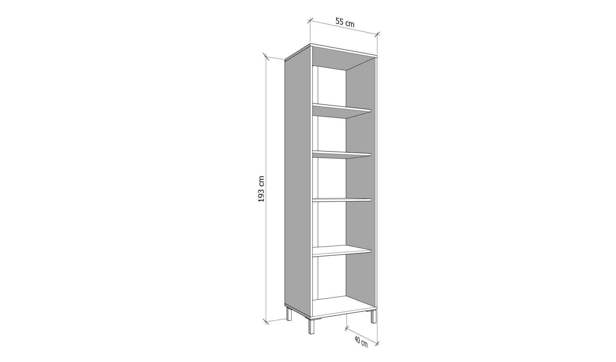 Home affaire Vitrine »LAVAL Vitrinenschrank, Glasschrank, Standvitrine, Highboard/Sideboard« Türen, 4 Einlegeböden, 5 Fächer, Gesamtmasse (B/T/H): 54,5/40/192,5 cm
