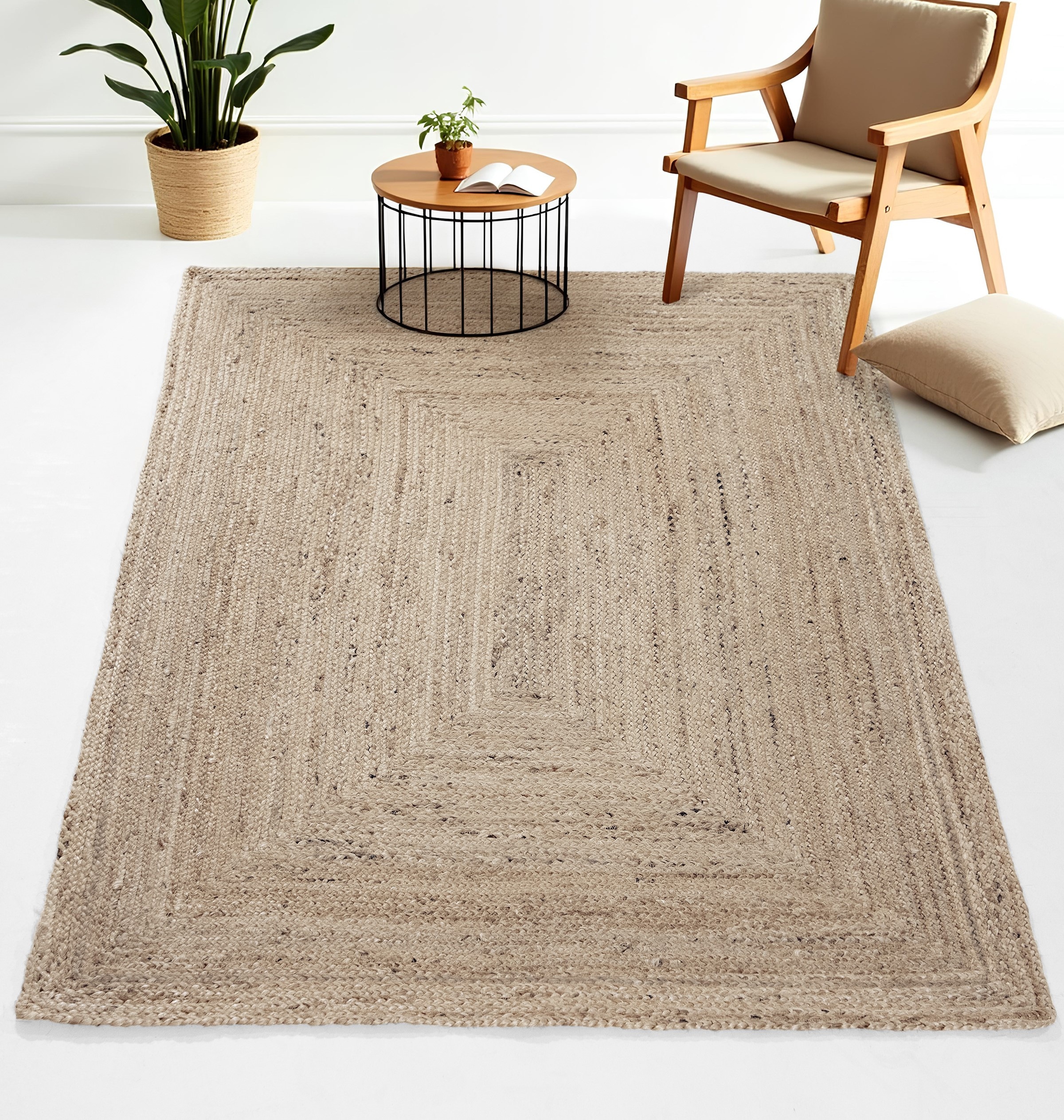 carpetfine Teppich »Nele Juteteppich Naturfaser« rechteckig 6 mm Höhe geflochtener Wendeteppich aus 100% Jute, quadratisch und als Läufer
