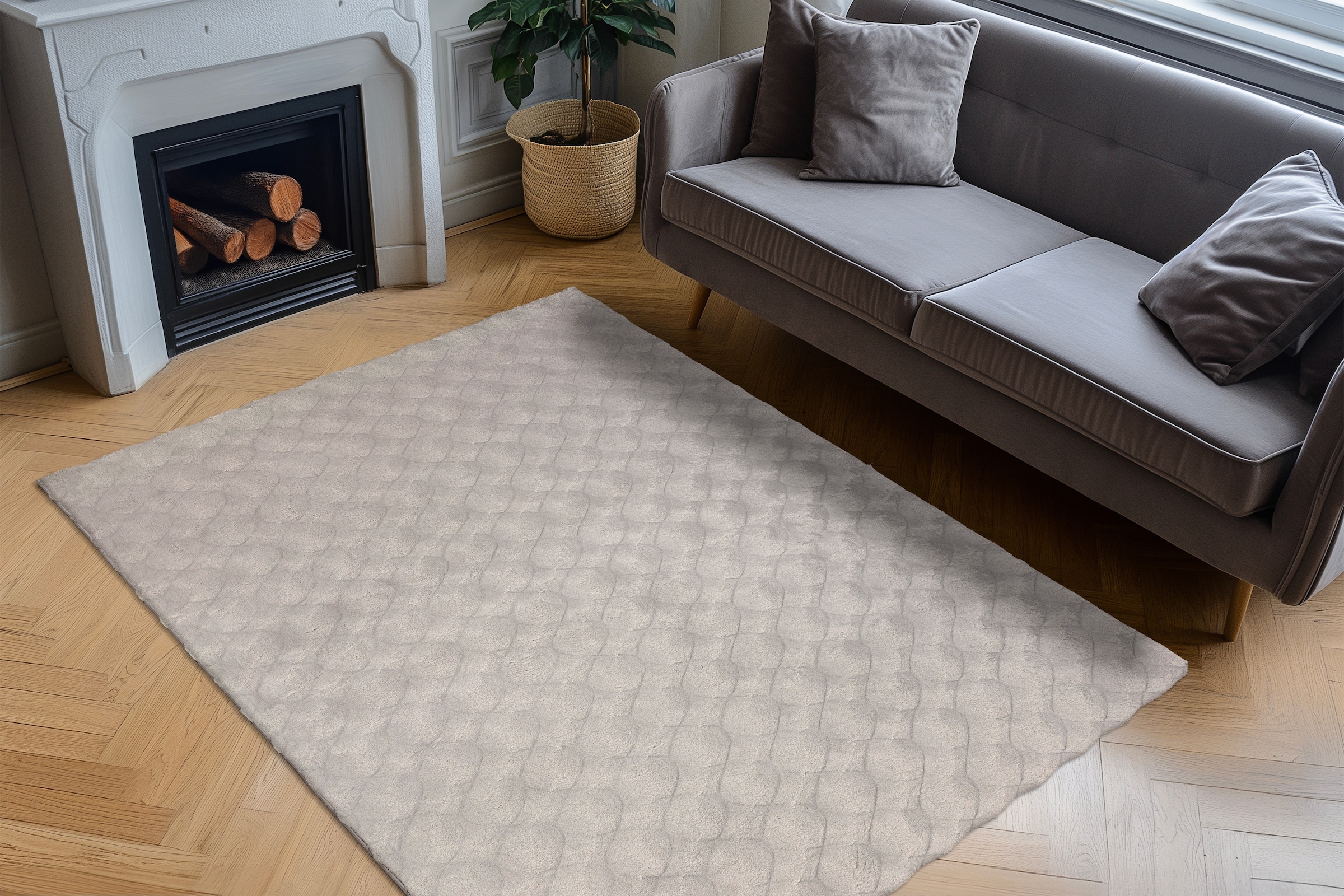 Kayoom Teppich »Royal Glow 825« rechteckig 30 mm Höhe Auch in rund, Hochflor, Modernes Muster, Vegan