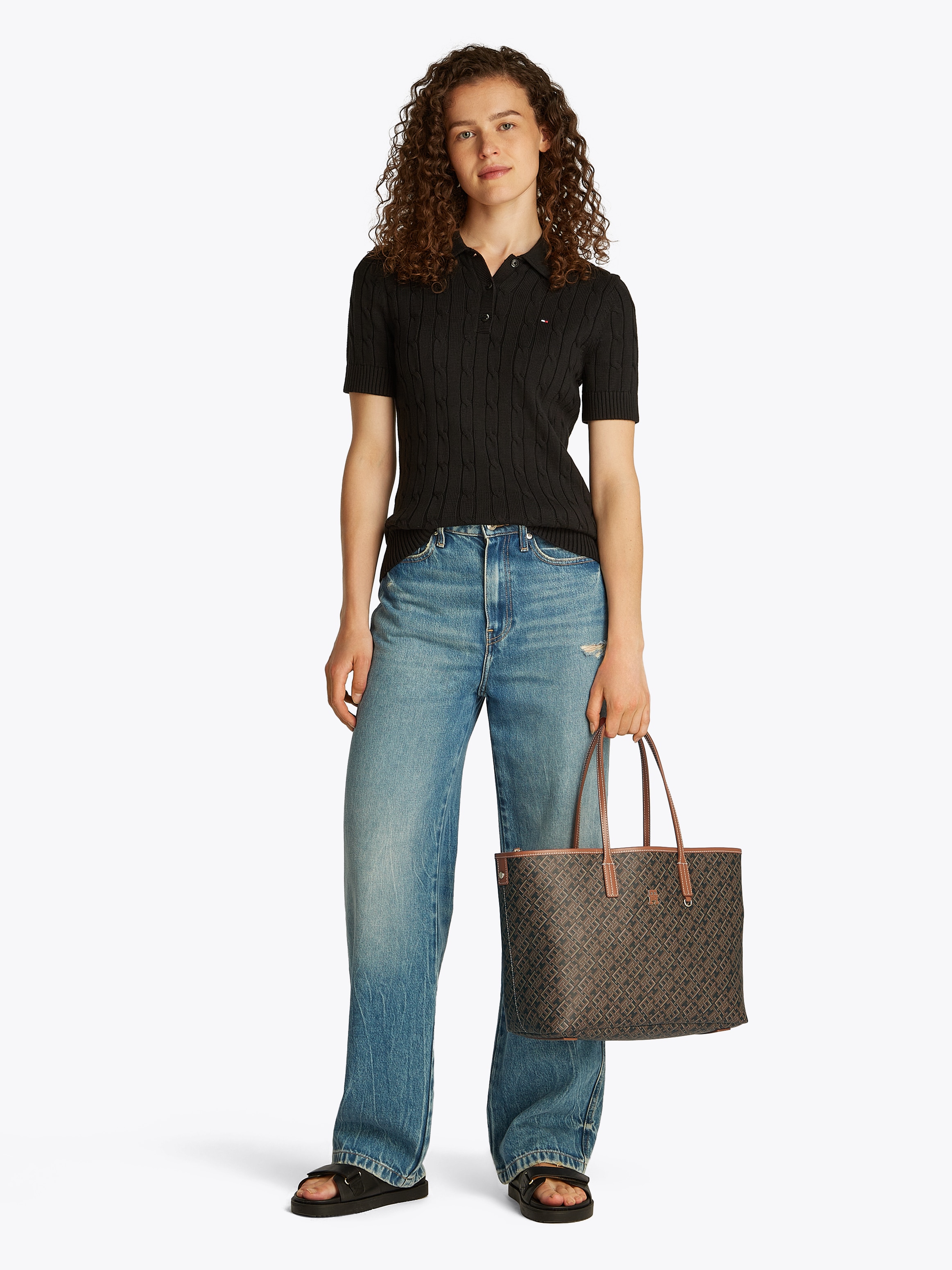 Tommy Hilfiger Sac de transport »TH MONOPLAY TOTE LE« Sac épaule femme, sac à main, shopper avec imprimé intégral