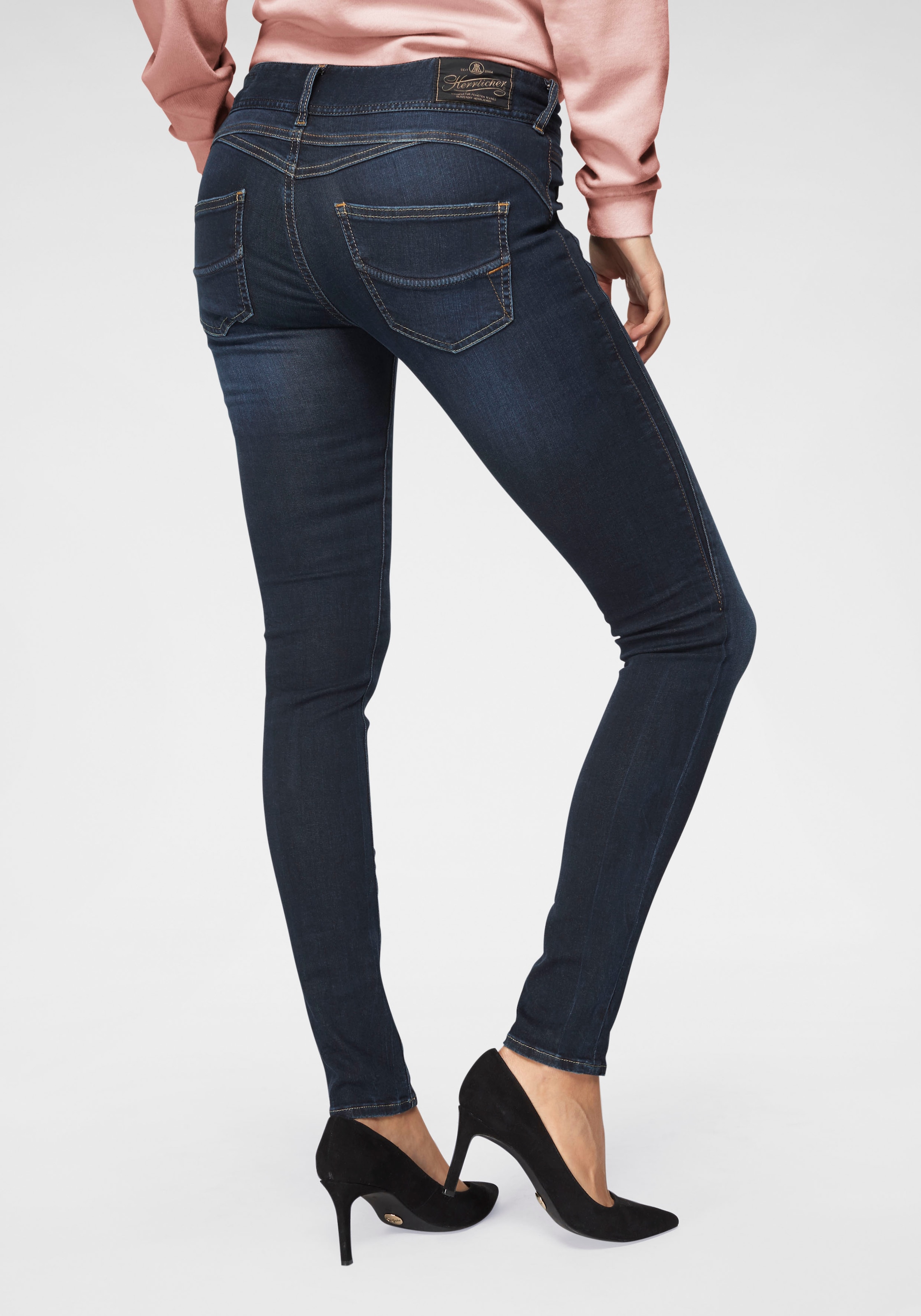 Herrlicher Jeans à 5 poches »Gila Slim Denim« mit seitlichen Keileinsätzen, figurformend