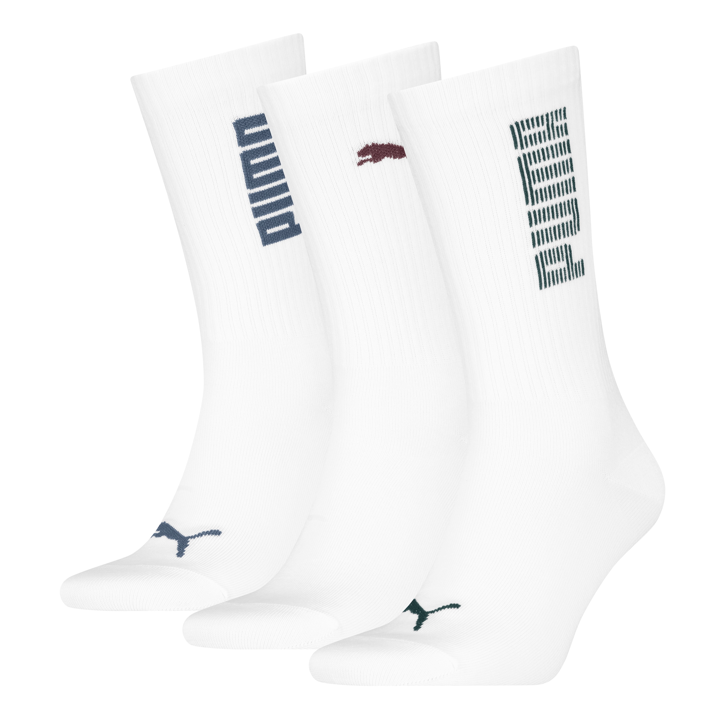 PUMA Chaussettes »PUMA UNISEX RIB LOGO CREW SOCK 3P« 3er Pack, 3 cuis tlg.