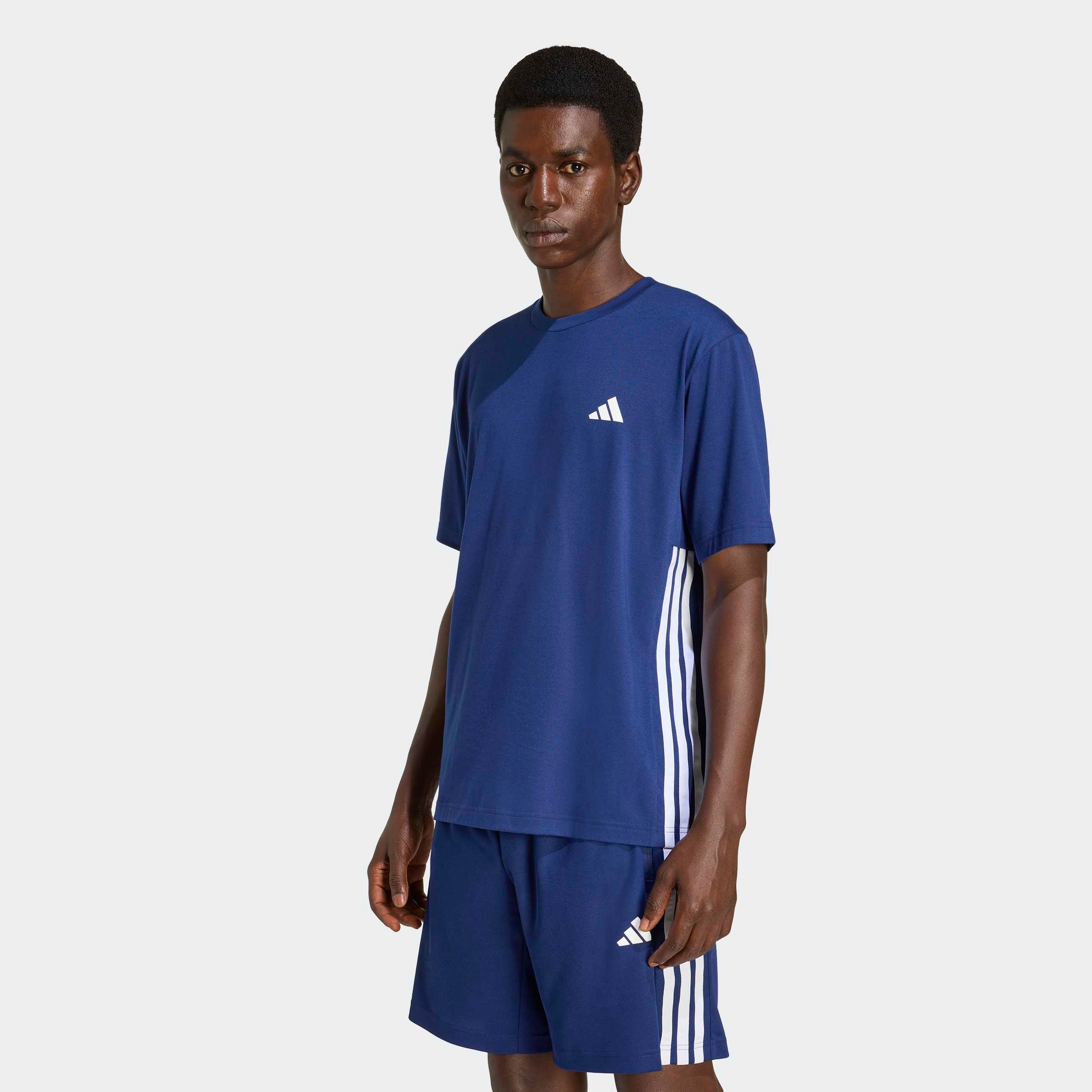 adidas Performance T-shirt »WORKOUT ESSENTIALS FEELREADY 3-STREIFEN« col rond, style sportif, en jersey simple