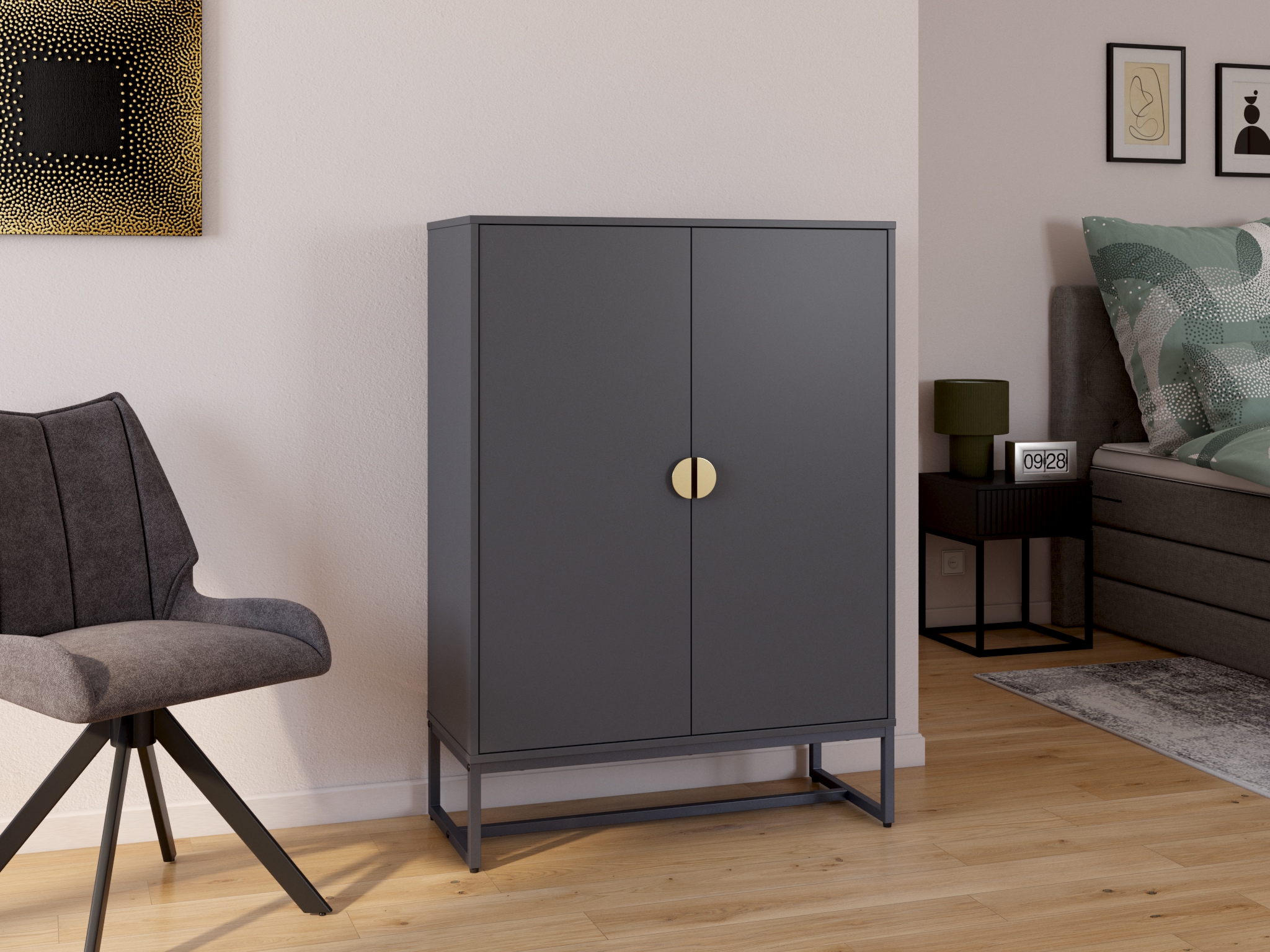 LeGer Home by Lena Gercke Bild »Black is Beautiful III« Abstrakt | Kunst | Modern | Schwarz-Weiss 1 Stk. tlg. HD Premium Poster-Druck inkl. Holzrahmen