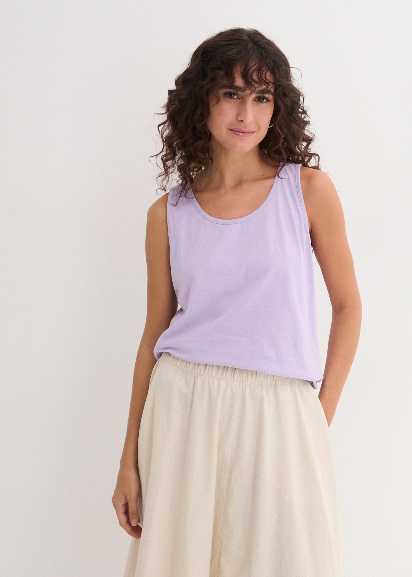 bonprix Longtop Packung, 5 tlg. figurumspielende Passform, ohne Ärmel und Kragen, unifarben