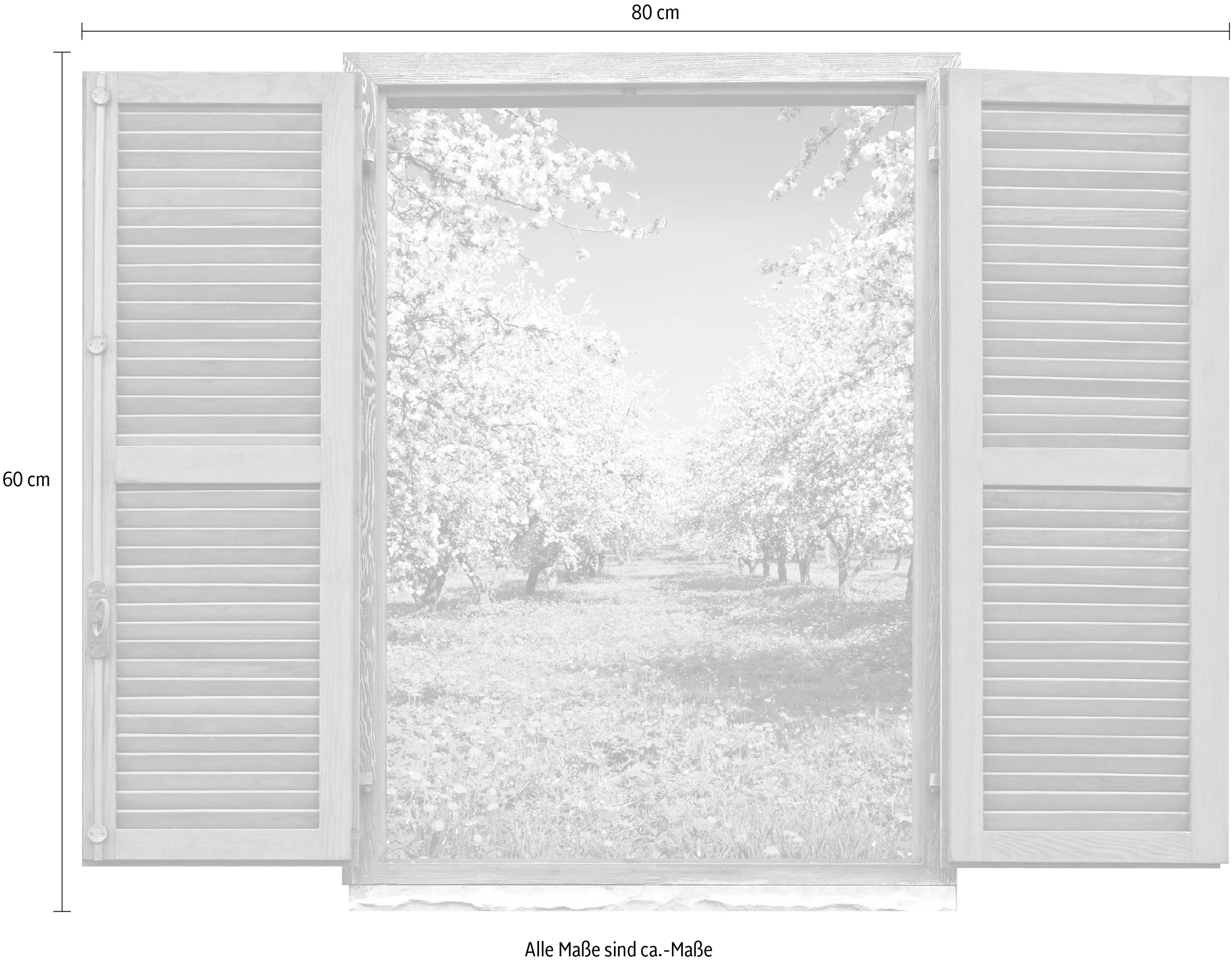 queence Wandtattoo »Kirschbäumen« Wandsticker, Wandbild, selbstklebend, 3D, Fenster