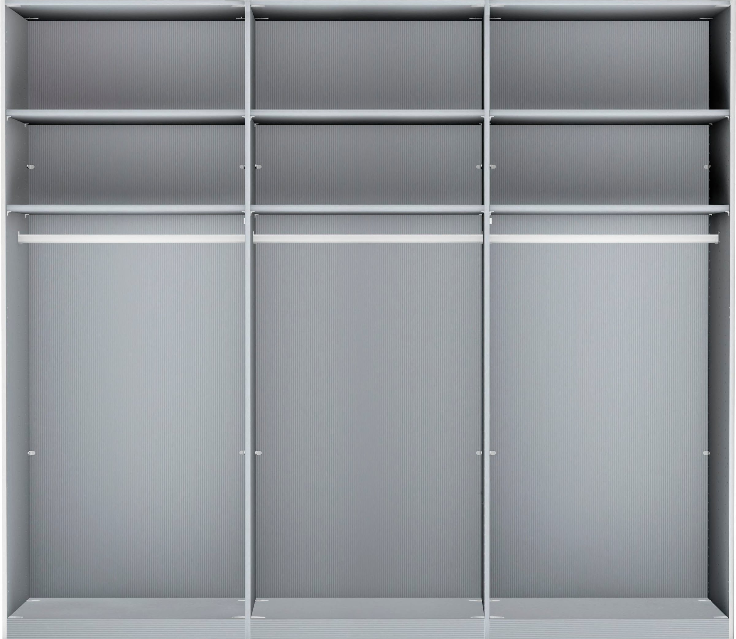 WIEMANN Schwebetürenschrank »Monaco, Kleiderschrank, Schrank, Wäscheschrank, mit Schiebetüren« 2 Breiten, 2 Höhen 216/236 cm auswählbar, MADE IN GERMANY,  hochwertige Glas- und Spiegelfront, variable Inneneinteilung