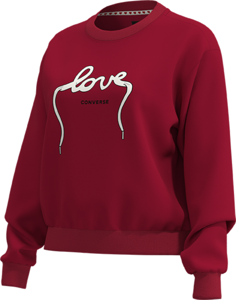 Converse Sweatshirt »LOVE LACES CREW«, Langarm, für Erwachsene, aus Baumwolle und Polyester
