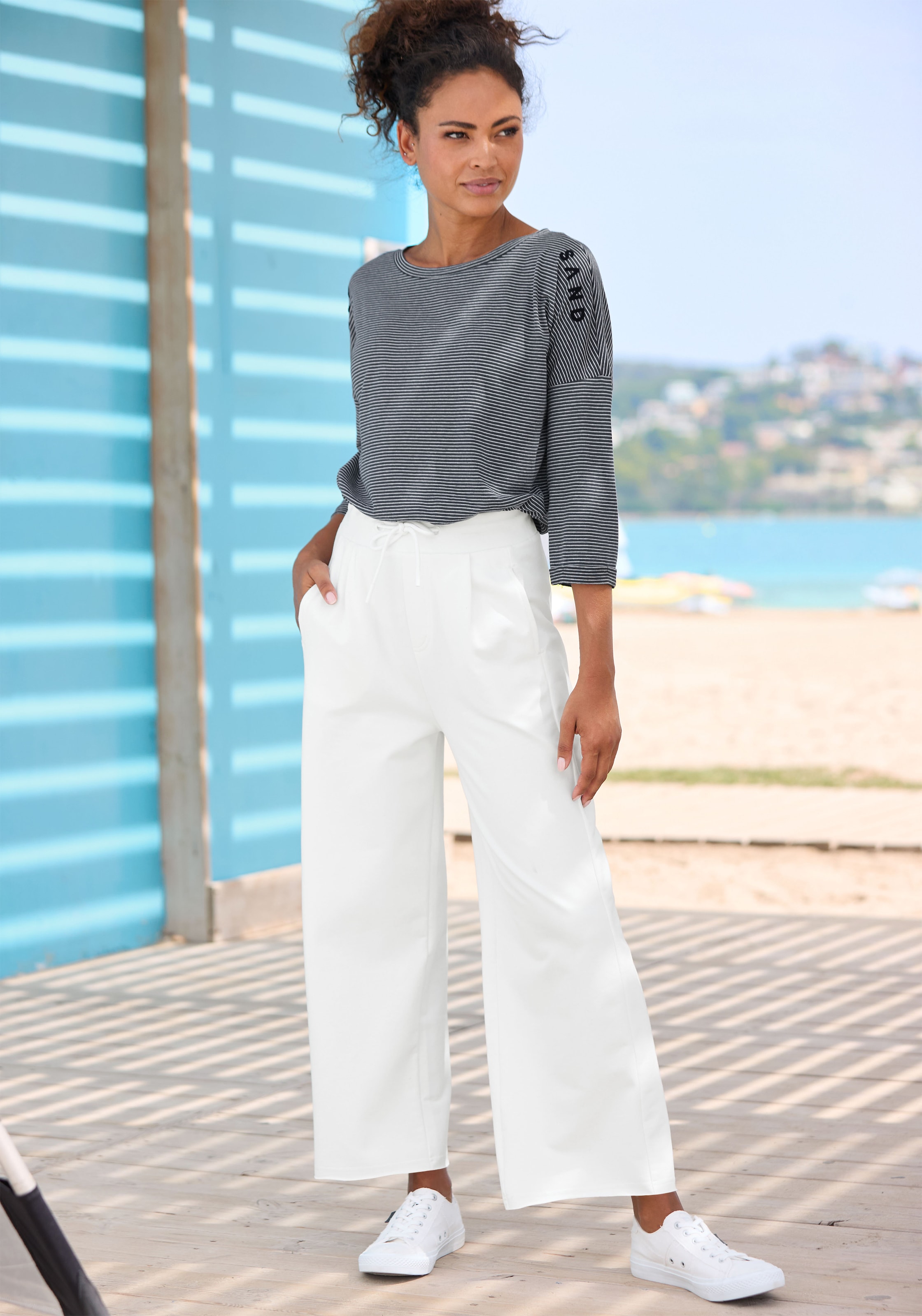 Elbsand Pantalon sweat »Neah«  en longueur 7/8, culotte en molleton doux avec cordon, décontractée