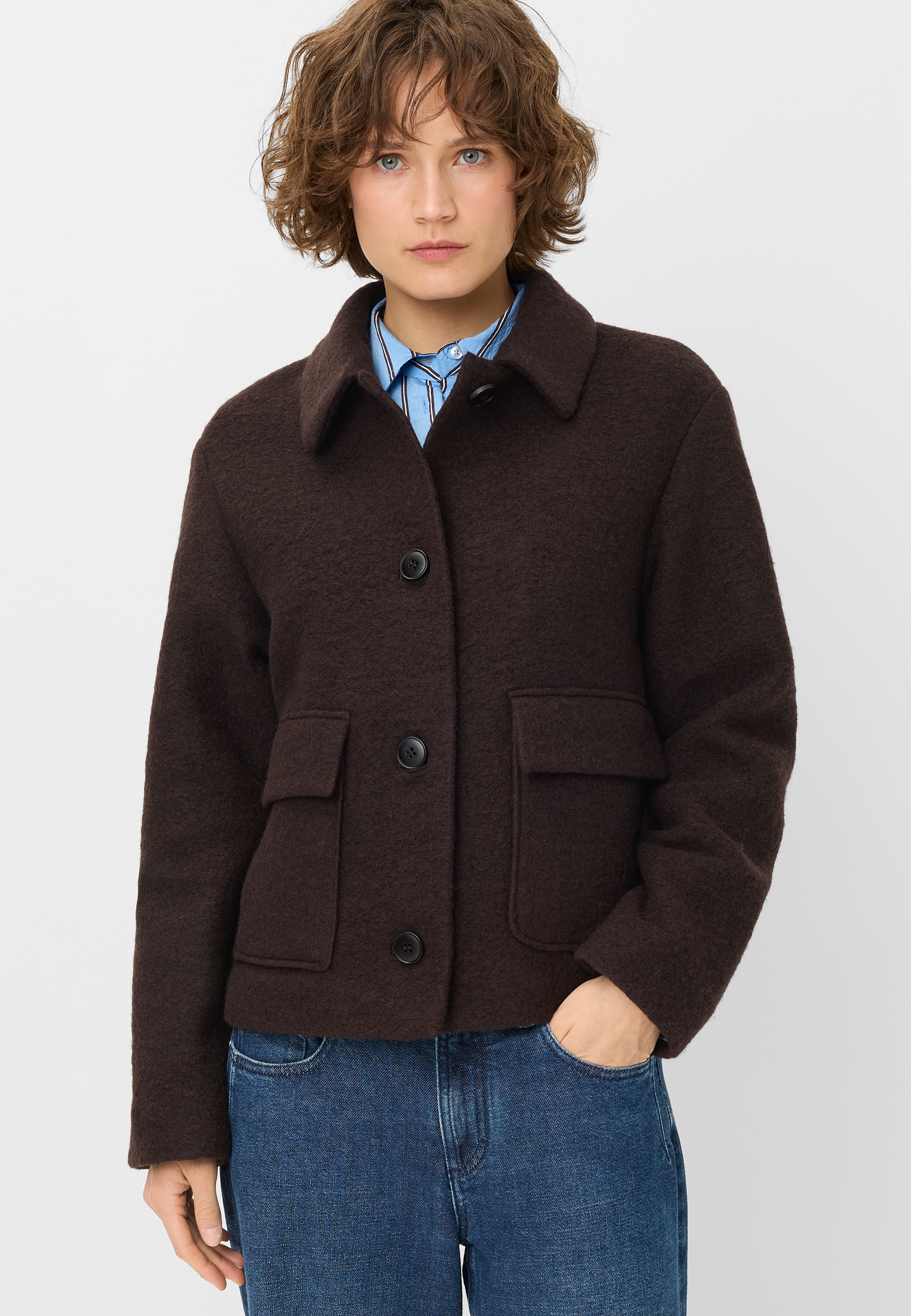 Fuchs Schmitt Veste courte Mélange de laine, coupe regular
