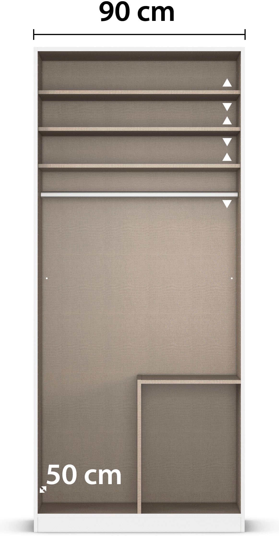 GOODproduct Drehtürenschrank »Kleiderschrank Kleiderschränke Schrank Garderobe AGORDO mit Glasfront« in zwei Griff-Farben, Breiten 91-360 cm,  mit Aussenschubkästen, in 7 Breiten und 2 Höhen MADE IN GERMANY
