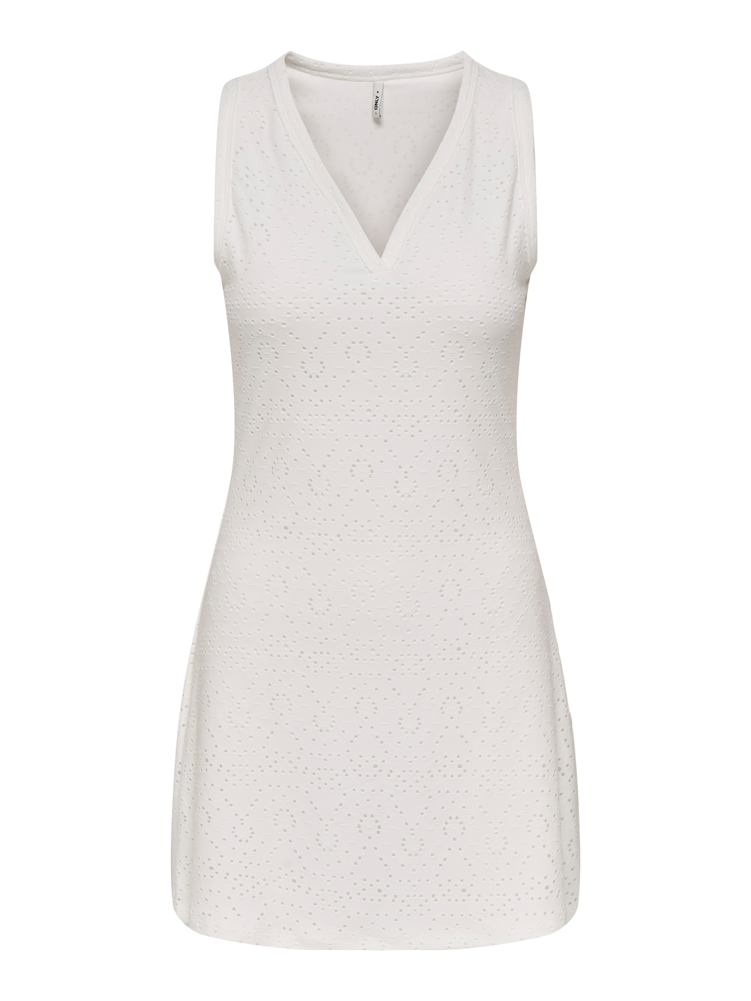 ONLY Robe en dentelle »ONLSMILLA S/L V-NECK DRESS JRS« Materialmix, regular fit, V-Ausschnitt