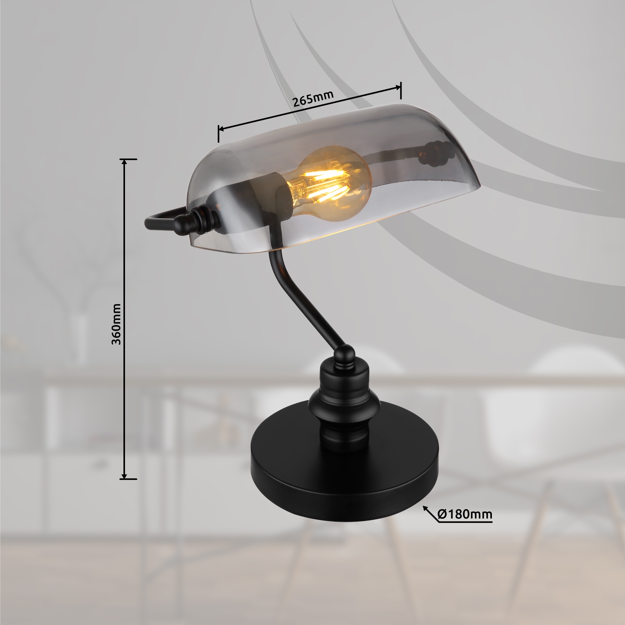 GLOBO LIGHTING Schreibtischlampe »ANTIQUE« E27 1 Stk. Klassische Schreibtischleuchte, Antik-look Tischleuchte, Bankerlamp