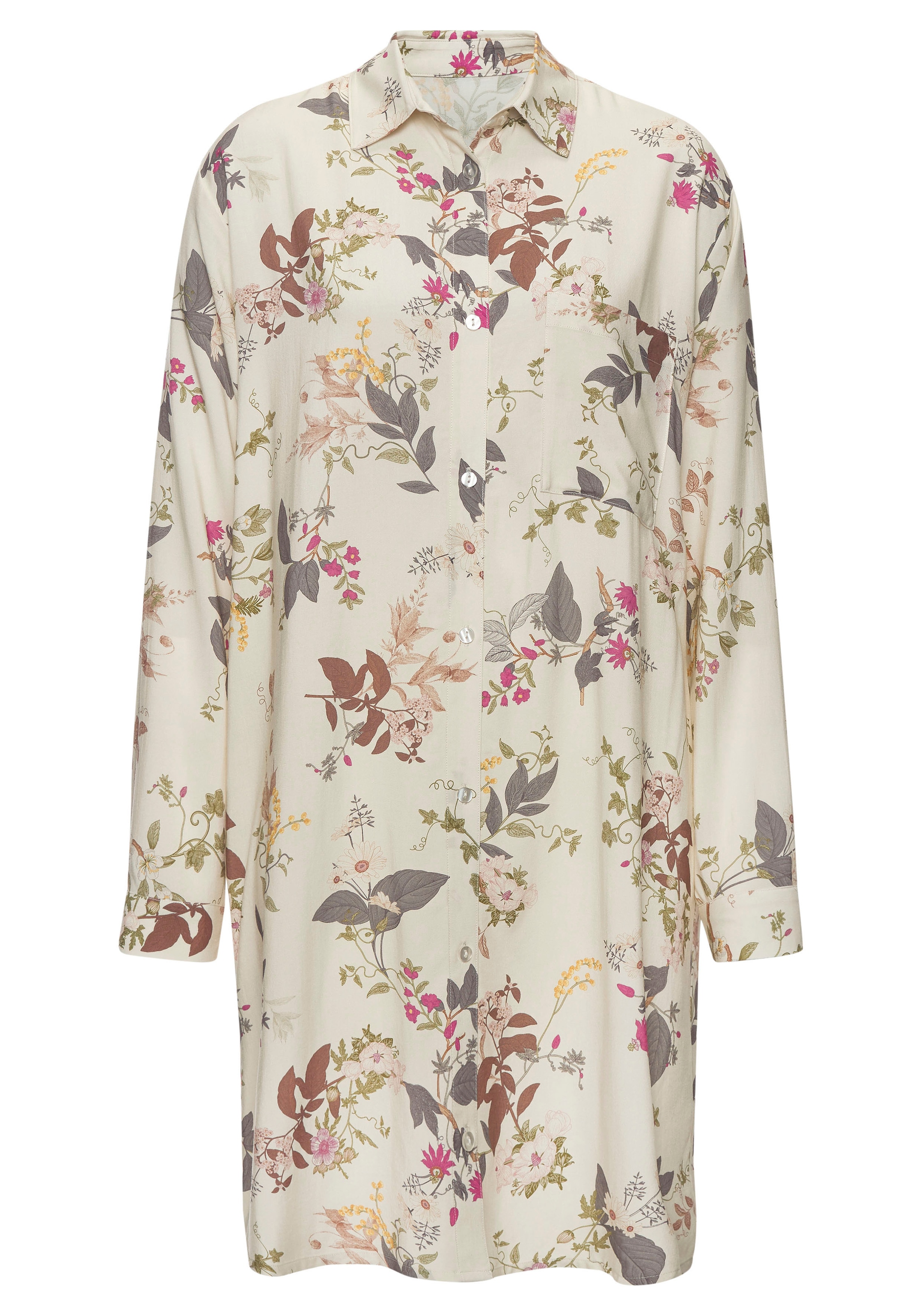 LASCANA Nachthemd 1-teilig,  Brusttasche mit klassischem Hemdkragen