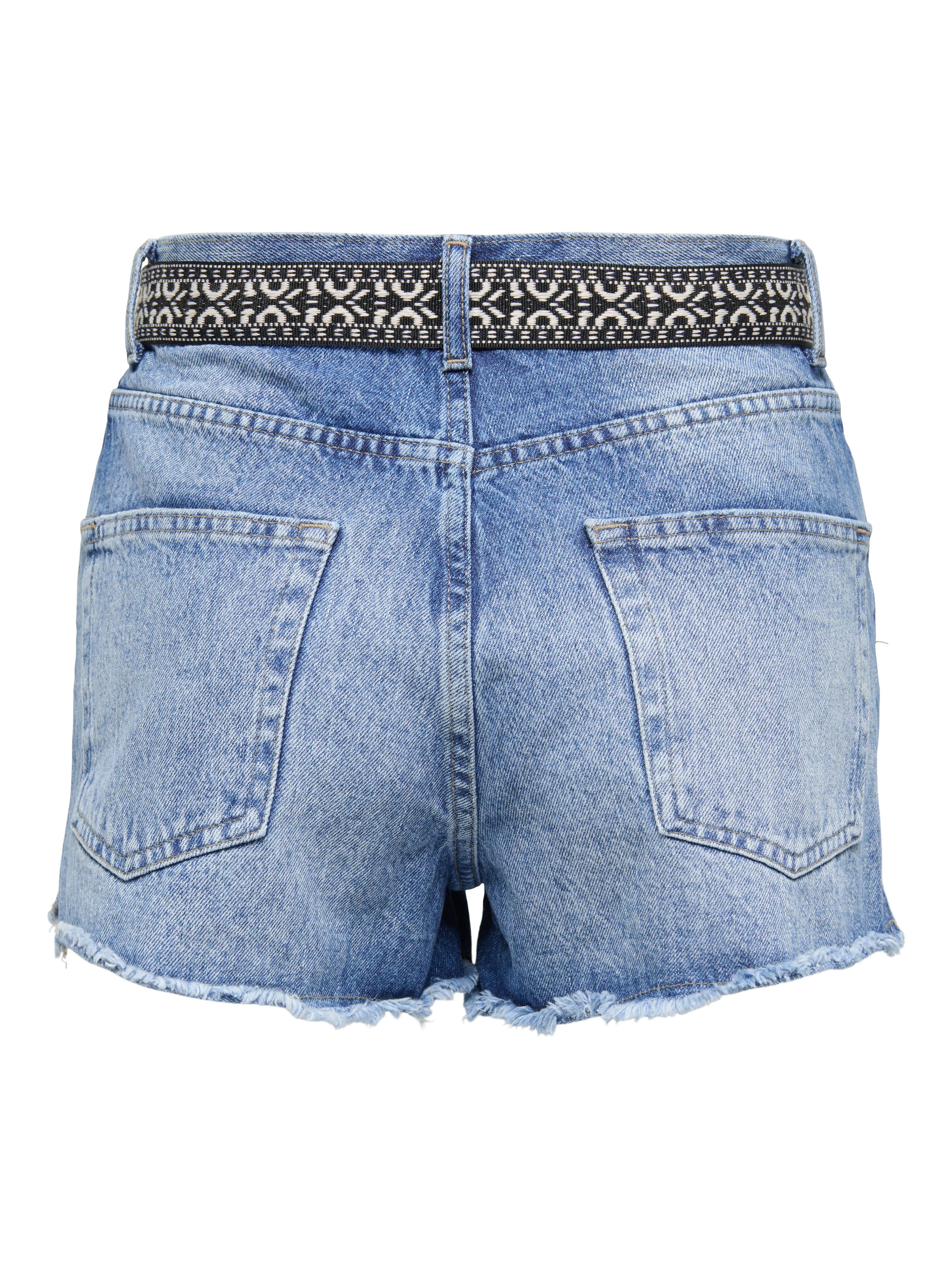 ONLY Short en jean »ONLROBYN EX HW ST VINTAGE DNM SHORTS« Baumwolle, High Waist, offener Saum, destroyed Effekt, Seitenschlitze