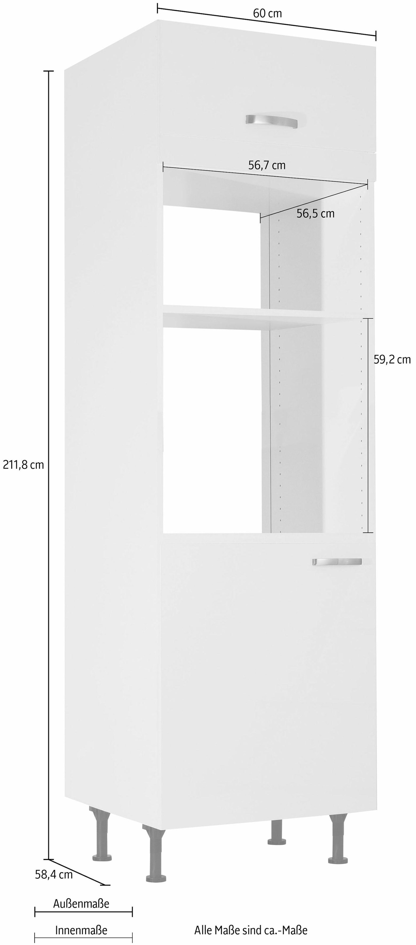 KOCHSTATION Armoire d'encastrement pour four »KS-Cara« geeignet für Einbaumikrowellengerät