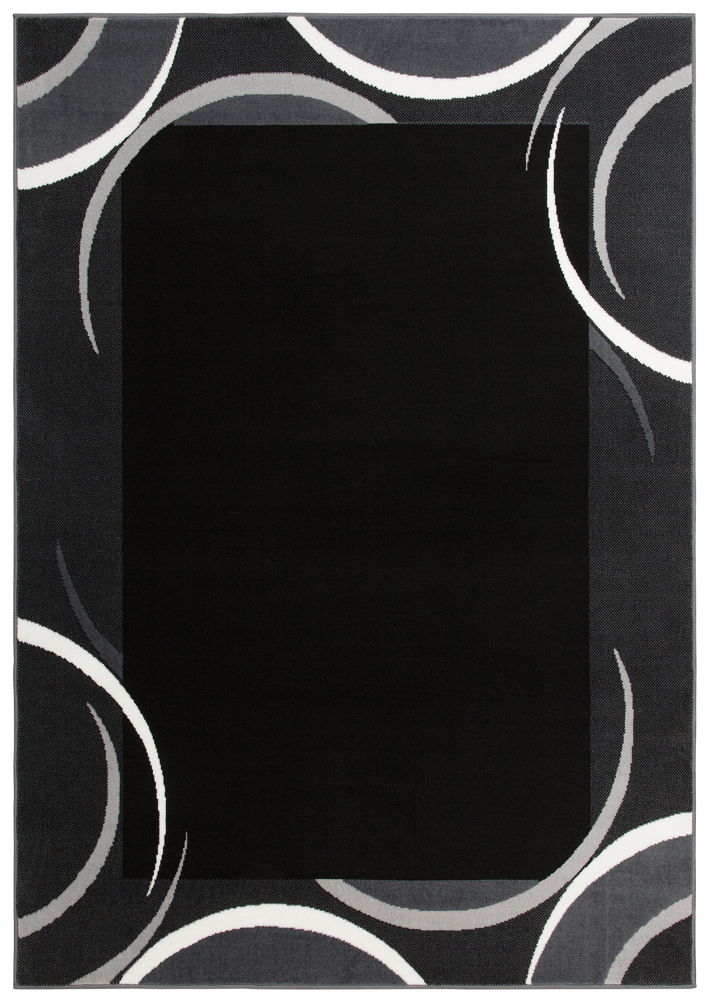 my home Teppich »Noah« rechteckig 7 mm Höhe weiche Haptik, Teppich mit Bordüre, Kurzflor, verspieltes Design