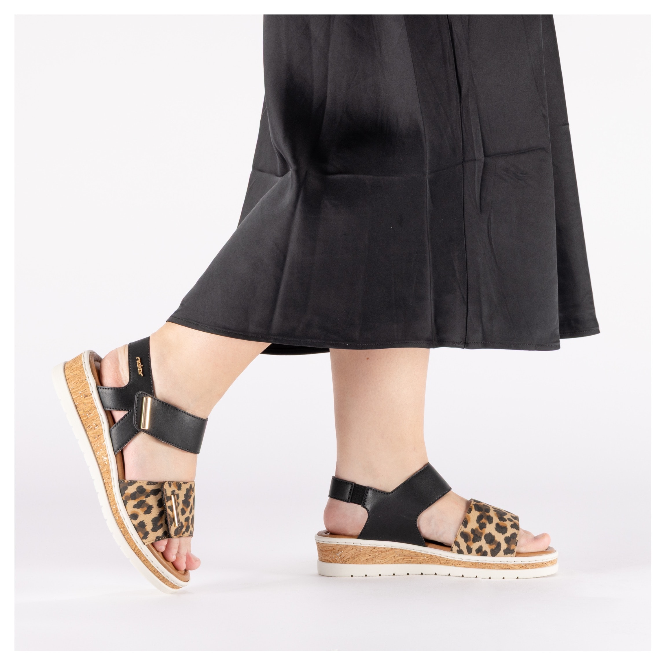Rieker Sandale  Sommerschuh, Keilsandalette, Plateausandale mit Klett