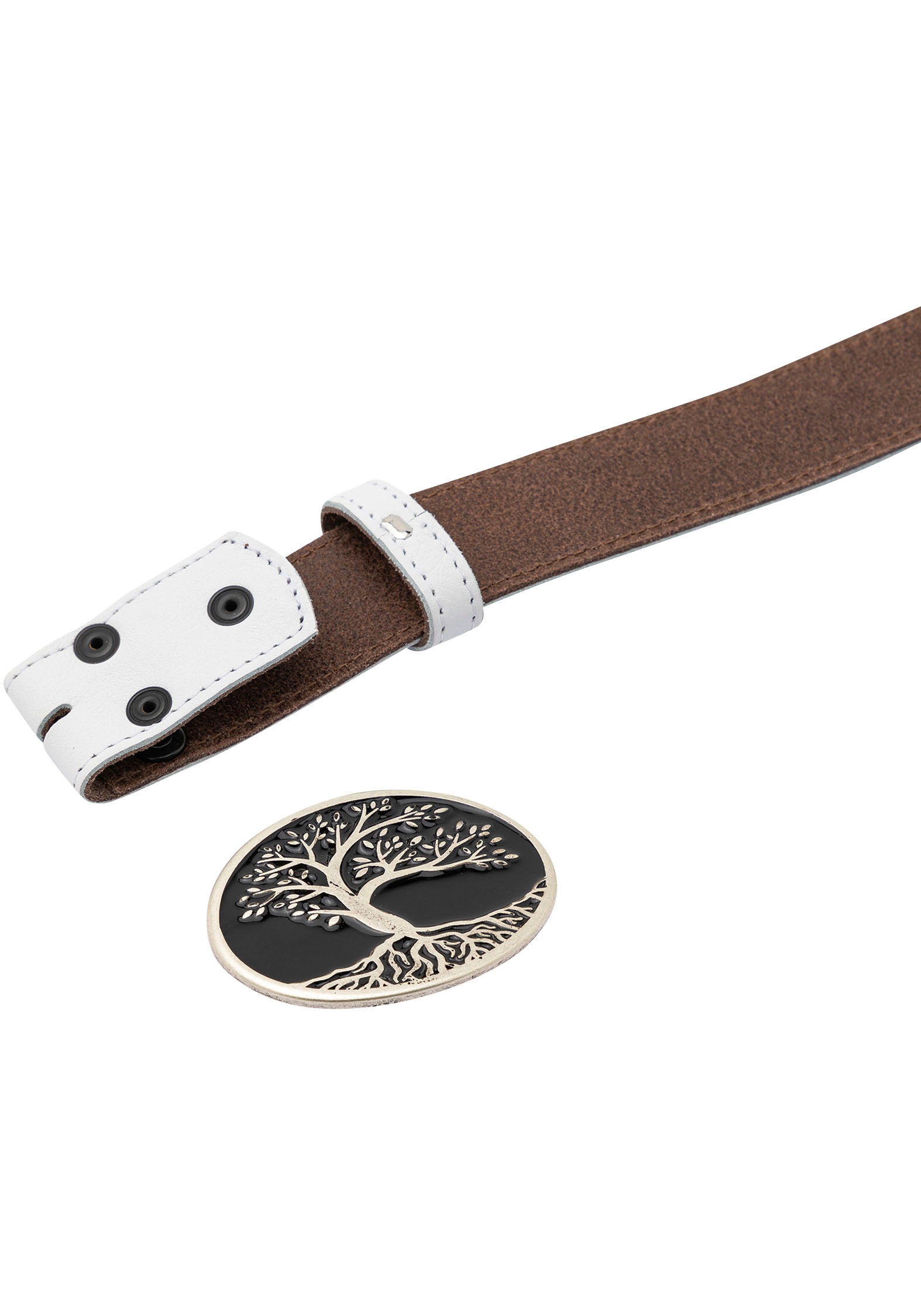 Rettungsring Gürtel Ceinture en cuir mit austauschbarer Schliesse »Oval Mit Weissem Stein«