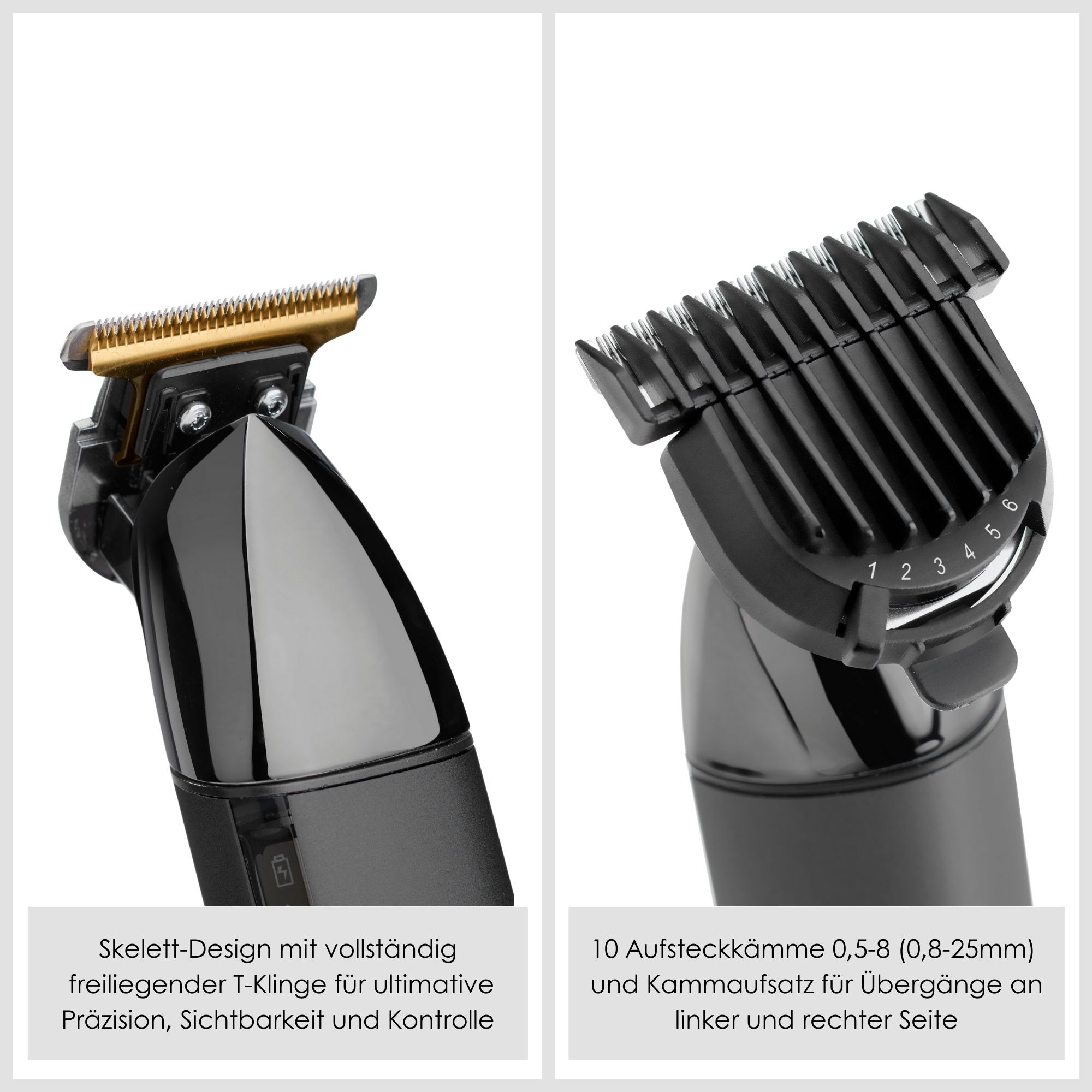 BaByliss Tondeuse à barbe »BaByliss Super-X Metal Barttrimmer, Bartschneider, wasserdicht, T996E« 2 Aufsätze Japanischer Stahl, 2 Kammaufsätze mit 6 Positionen 1–6mm, kabellos