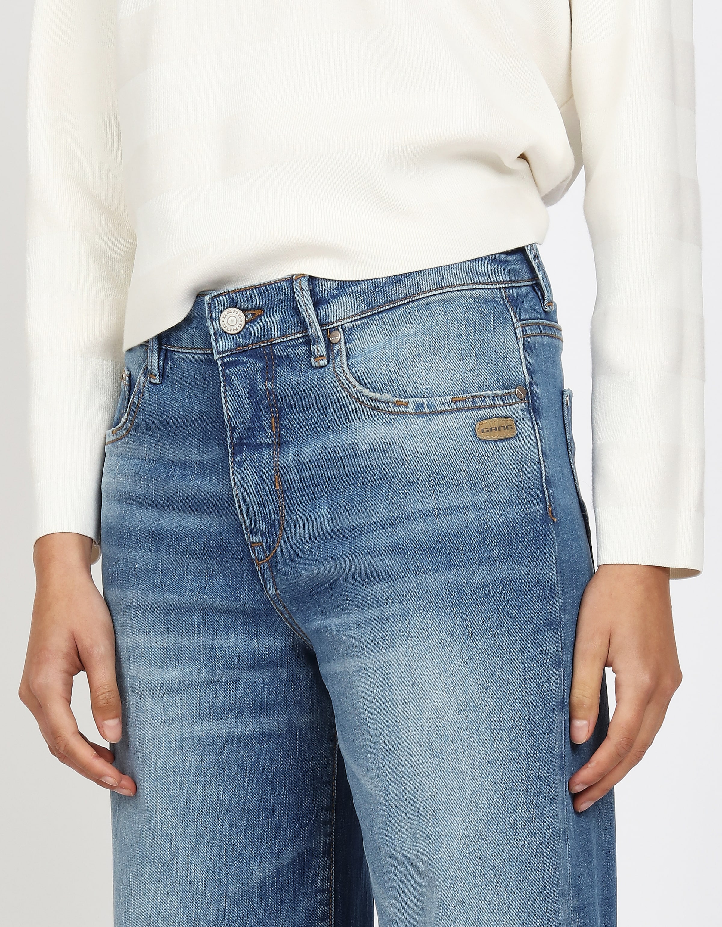 GANG Jeans large »94CARLOTTA« weiter Fit im bodenlangen Palazzo-Style