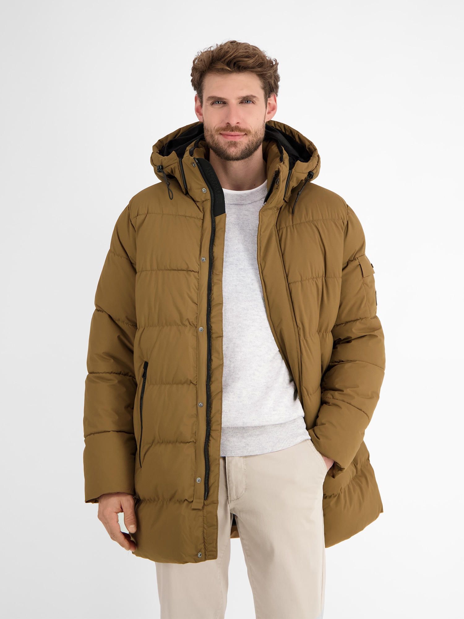 LERROS Veste d'hiver »LERROS Warm gefütterter Steppmantel mit abnehmbarer Kapuze« mit Kapuze Wasser- und windabweisend, atmungsaktiv