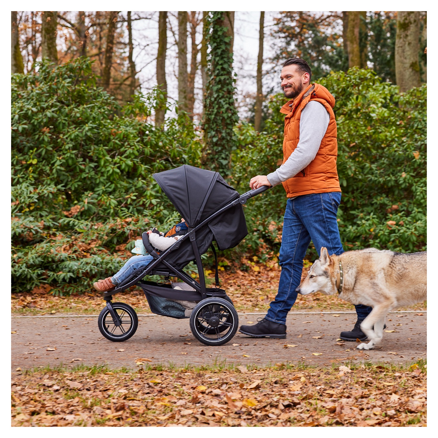 Hauck Kinder-Buggy »Dreiradbuggy, Rapid 3 Air, black« 22 kg mit schwenk/feststellbarem Vorderrad; Lufträder; bis 22 kg belastbar