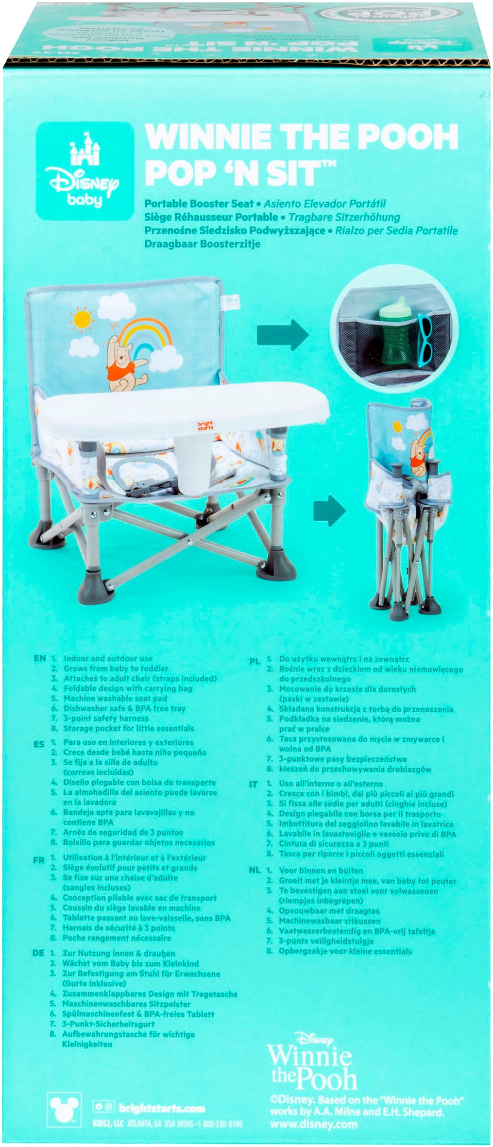 Bright Starts Siège de table »WINNIE THE POOH Pop ‘N Sit™ Portable Booster Seat«