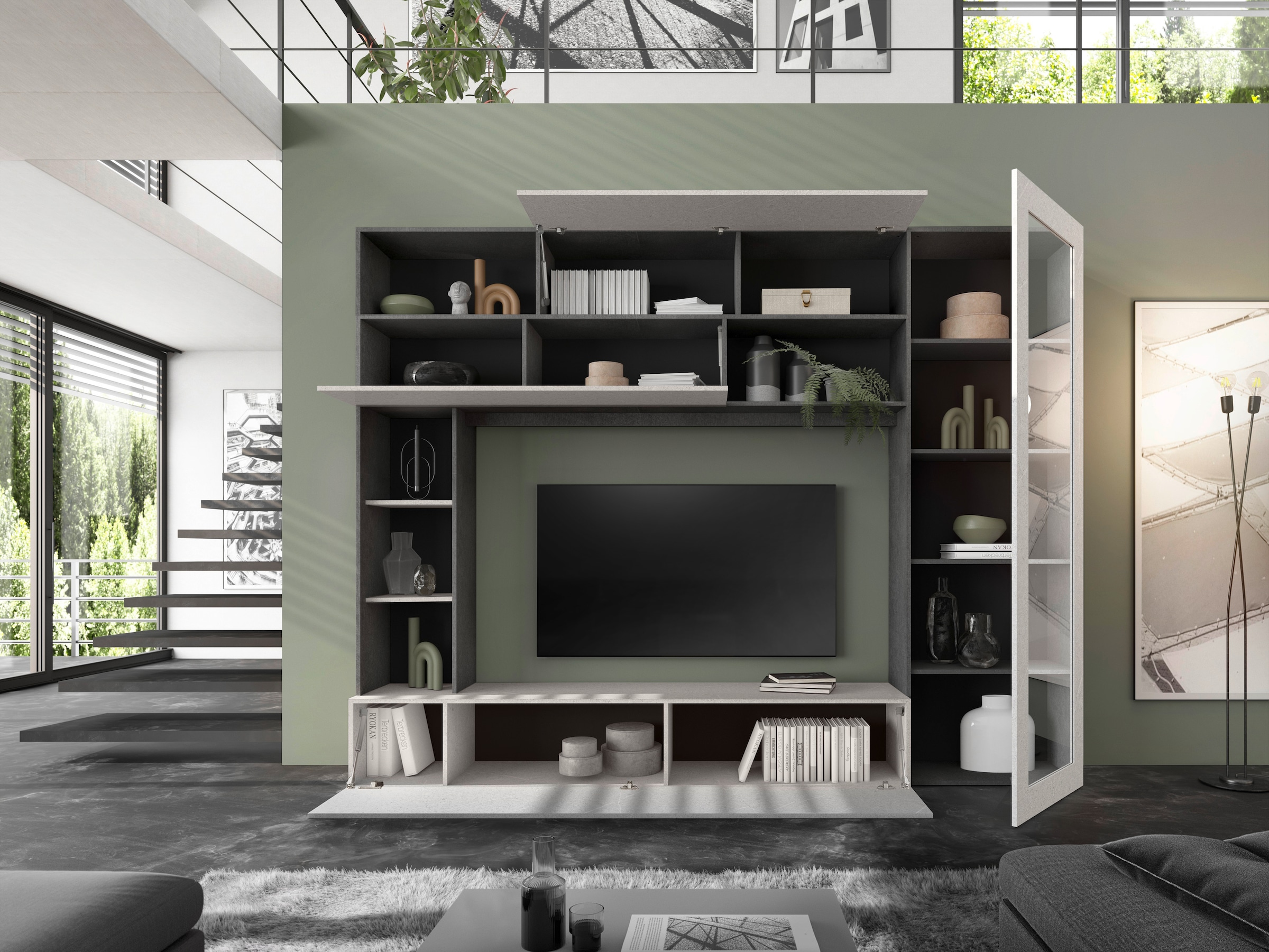 INOSIGN Wohnwand »PRATO, Breite 272 cm, Höhe 210 cm, Kompakt-Wohnwand,«