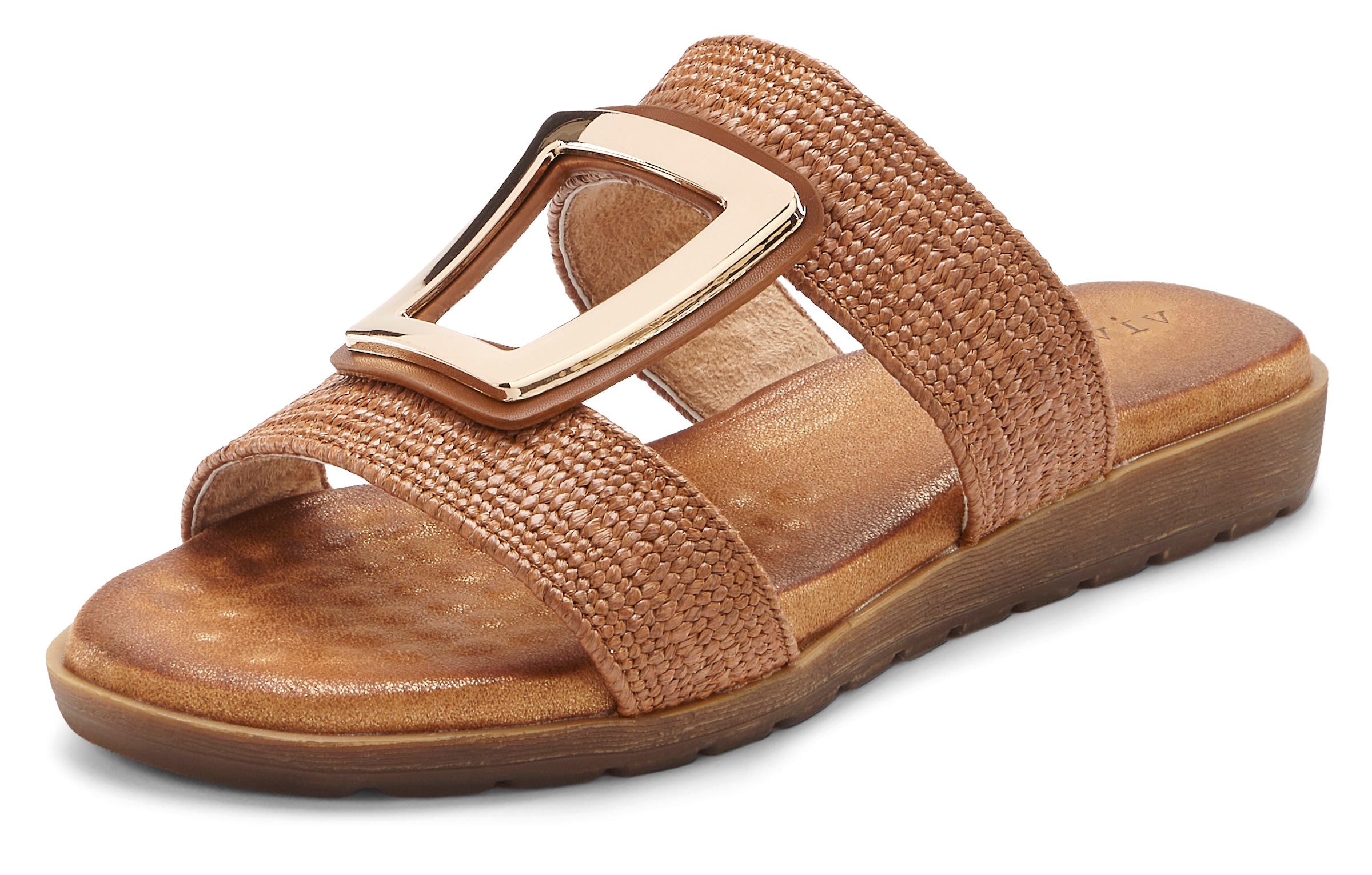 Vivance Pantolette »Sandale, Sommerschuh, offener Schuh, Mule,«  NEU mit modischem Schmuckelement und softer Innensohle VEGAN