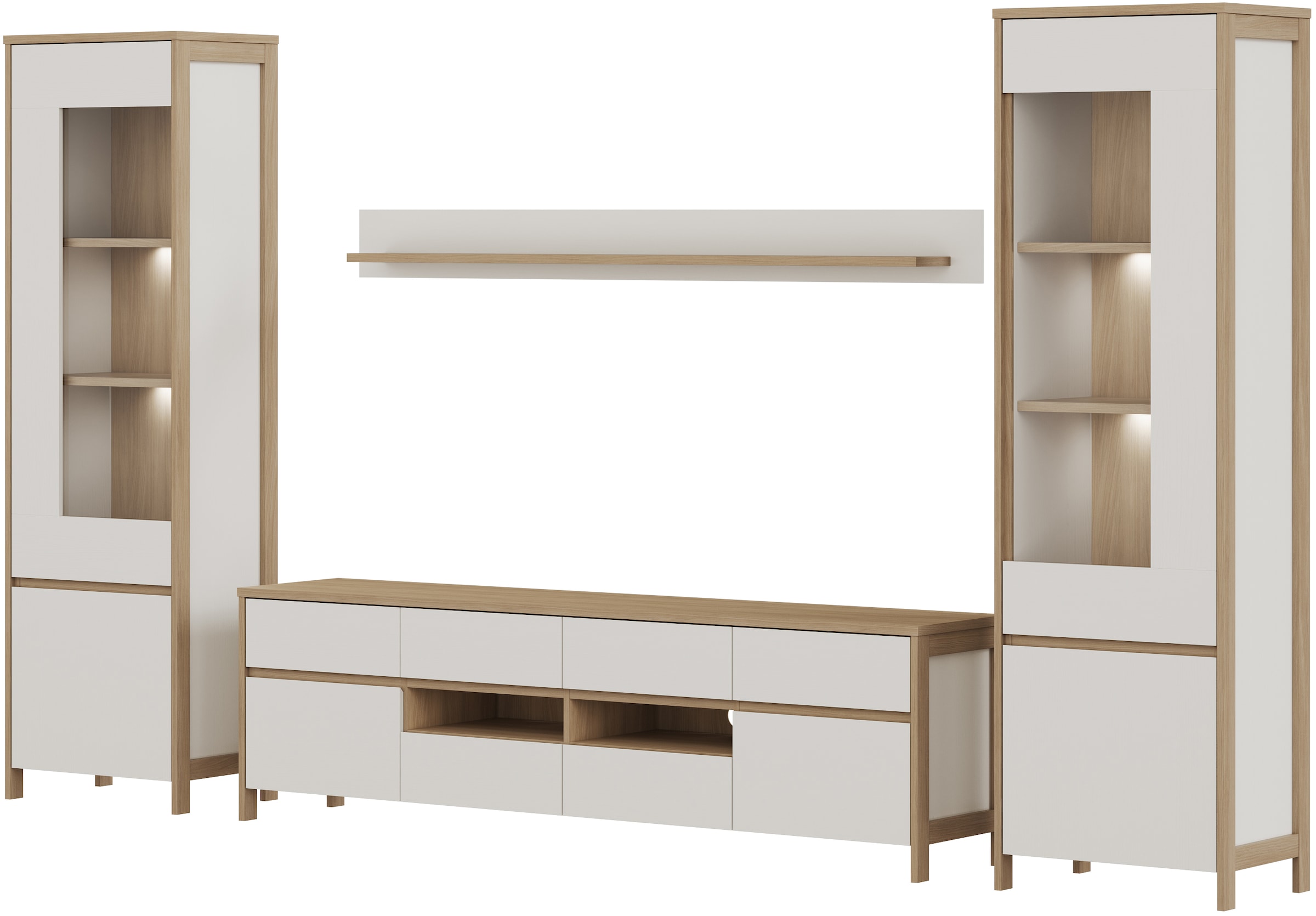 Home affaire Wohnwand »Stranda, moderne Anbauwand, Komplettset im Scandi-Style« 4 Stk. tlg.