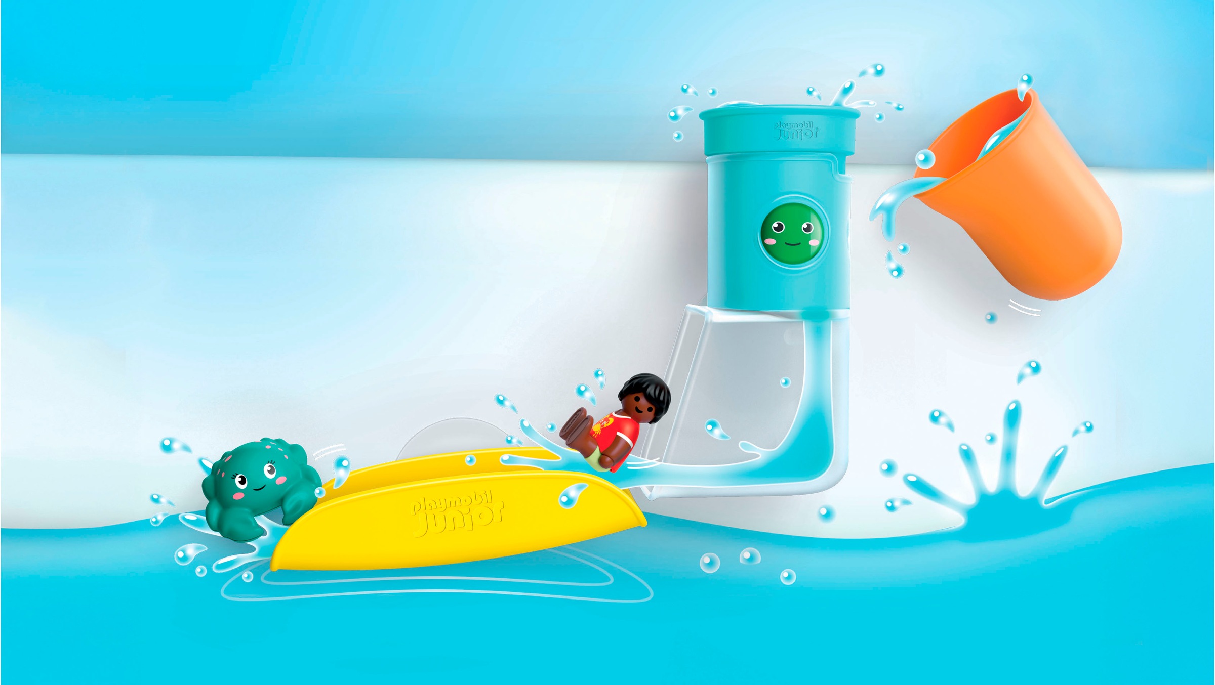 Playmobil® Konstruktions-Spielset »Wasserfalltank mit Rutsche (71775), Junior Aqua« Badespielzeug; Made in Europe