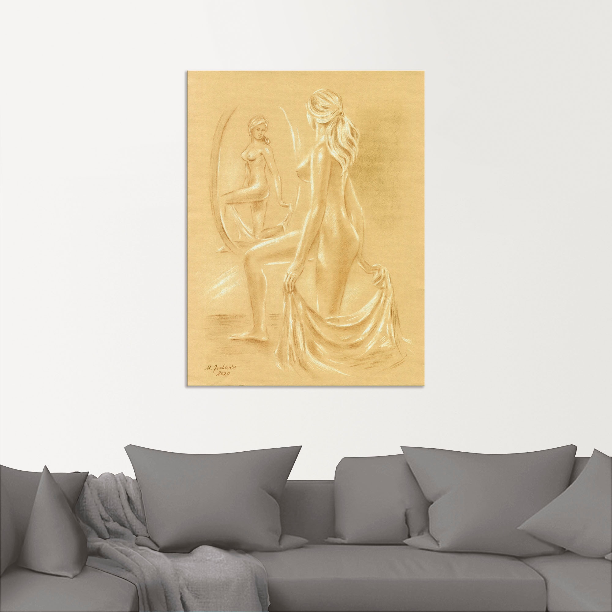 Artland Impression alu-dibond »Akt am Spiegel« 1 cuis tlg. für Innen- und Aussenbereich geeignet, Outdoorbild