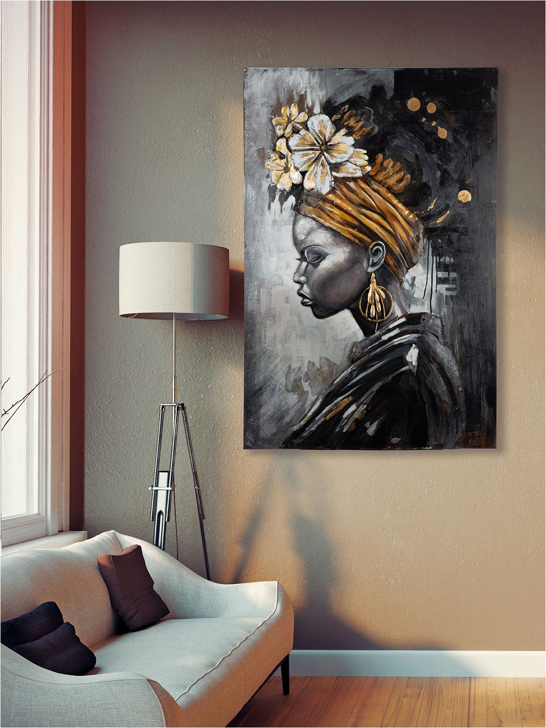 GILDE Tableau métallique »Bild rechteckig Beauty in black« Tableau 1 cuis tlg.