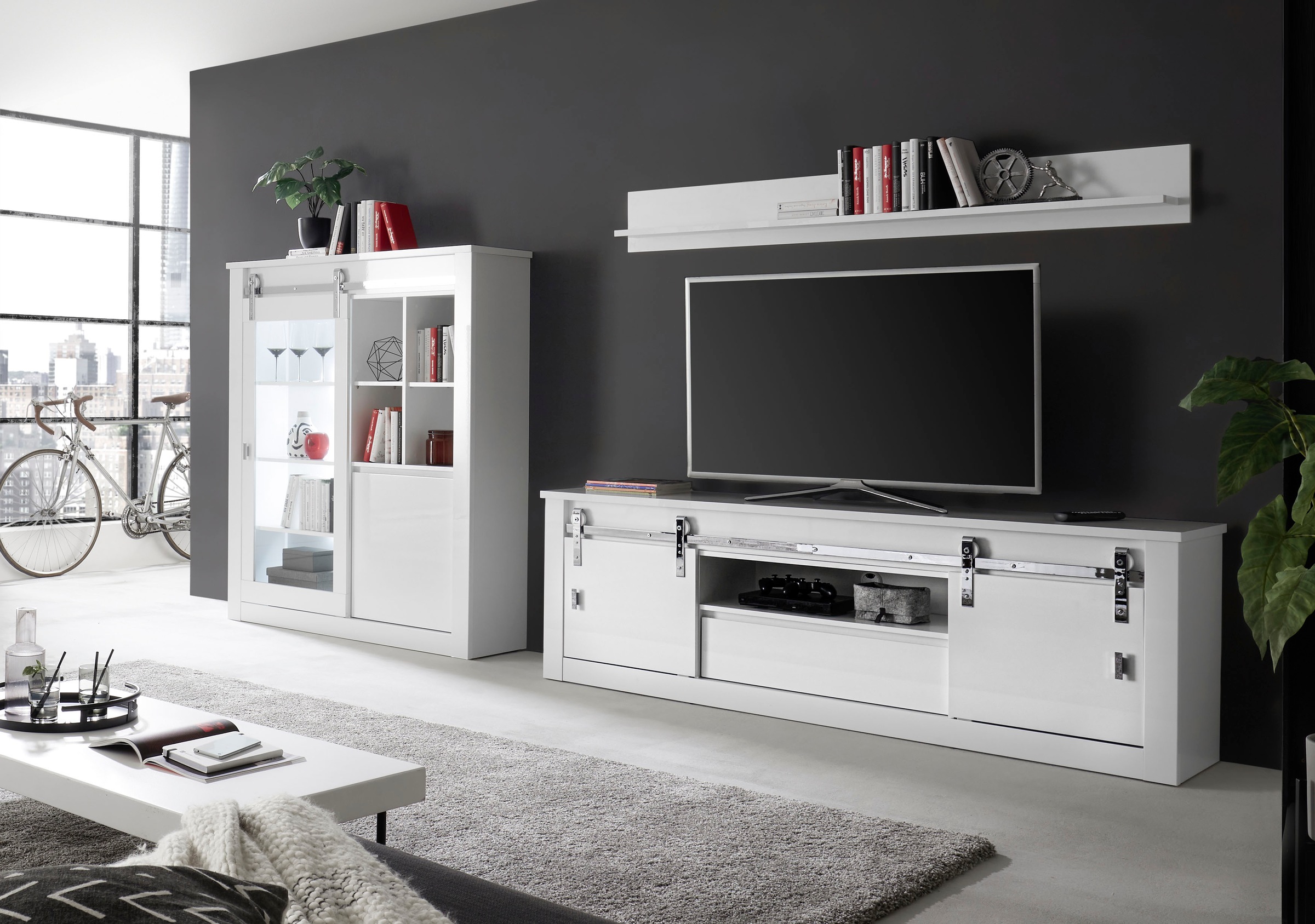 Home affaire Tableau mural »Daytona, modernes Wandregal, Wandhalter mit Ablagefläche, 183 cm breit« vielseitig einsetzbares Hängeregal