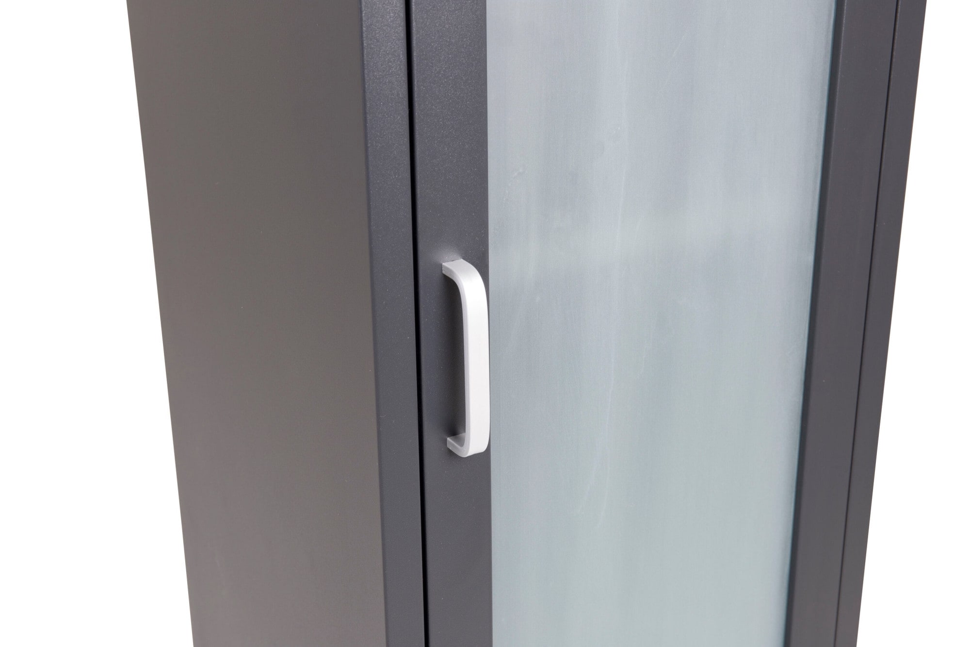 Venture Home Vitrines »Acero, schmaler Stauraumschrank in Schwarz-Stahl, Höhe 150 cm« Revêtement poudre, étroit, haut, moderne