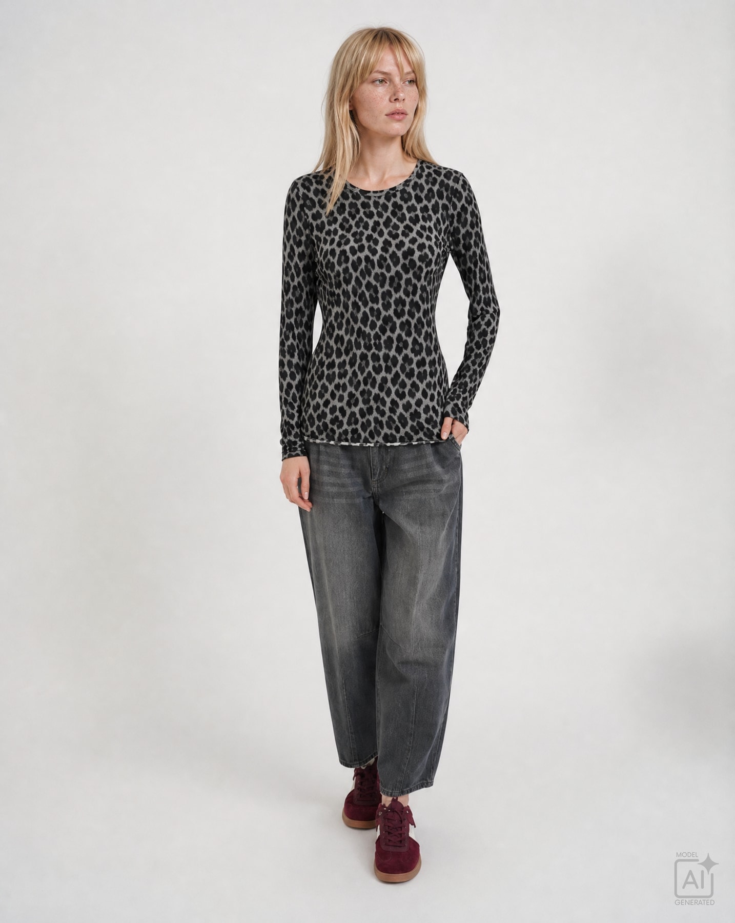 Smith & Soul T-shirt à manches longues avec imprimé intégral, mélange de modal