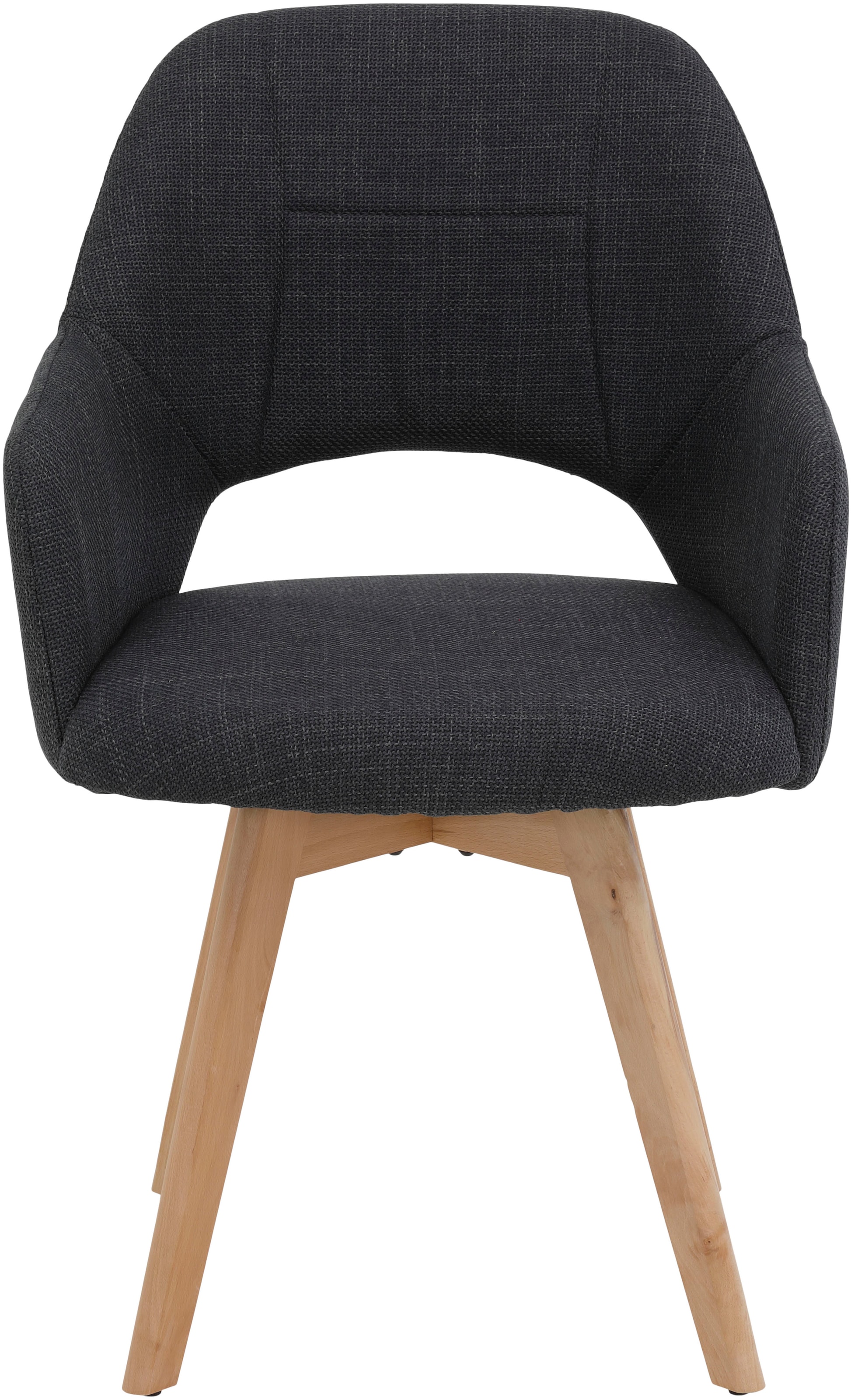 HELA Chaise à 4 pieds »STADE« (Set) 2 cuis360° drehbar,Massivholz 4-Fuss,Armlehnen,Ausschnitt im Rücken