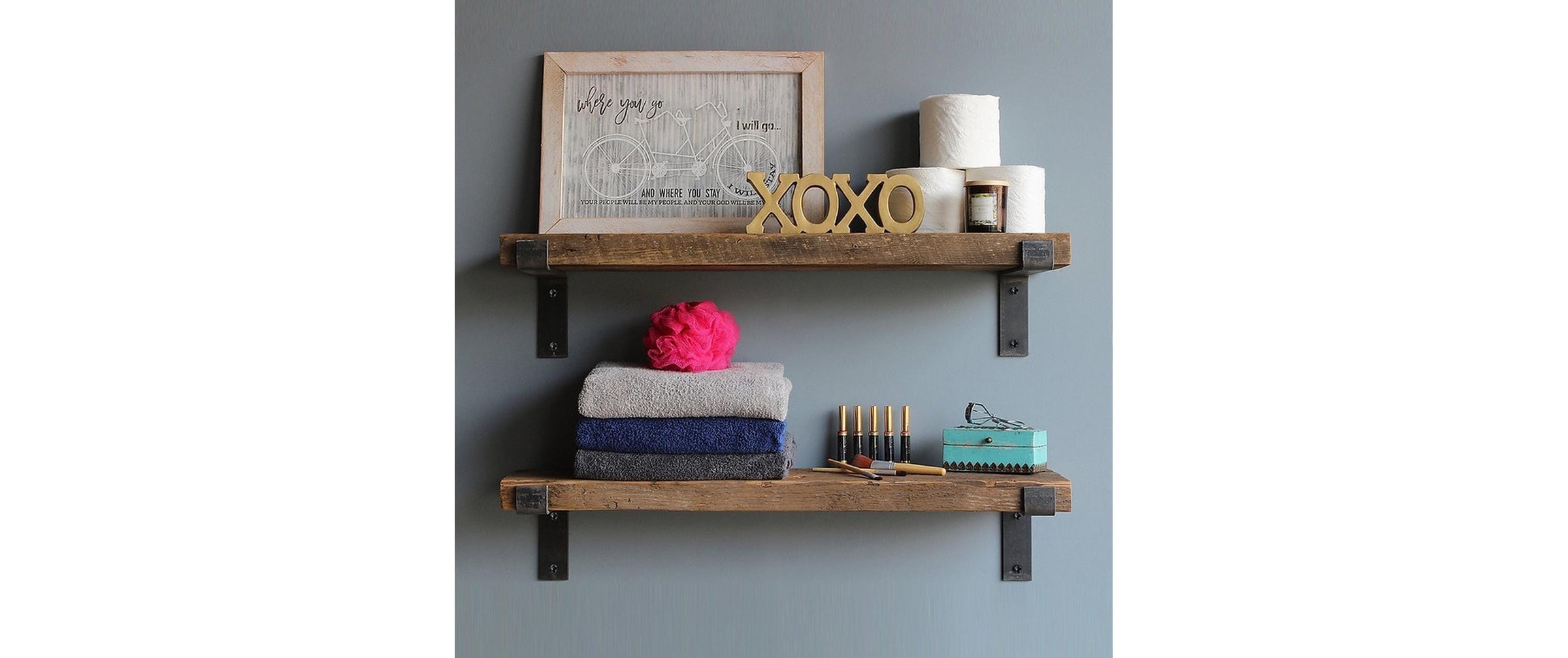 WOODY FASHION Wandregal »LAM004 2 Stück, 60 x 16 x 14 cm,«